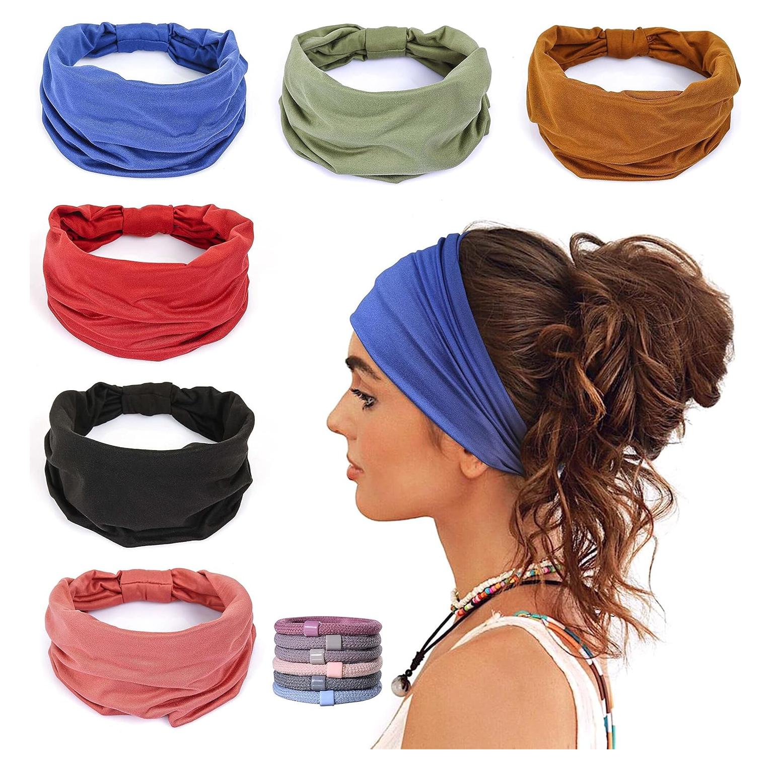 Diademas Anchas GILI 6 Piezas para Mujeres - Absorbentes y Elásticas