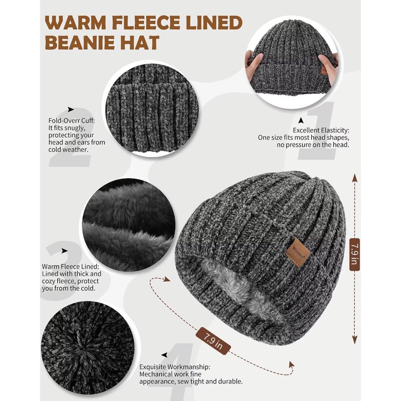 Conjunto de Gorro, Bufanda, Guantes y Diadema Winuesa para Mujeres