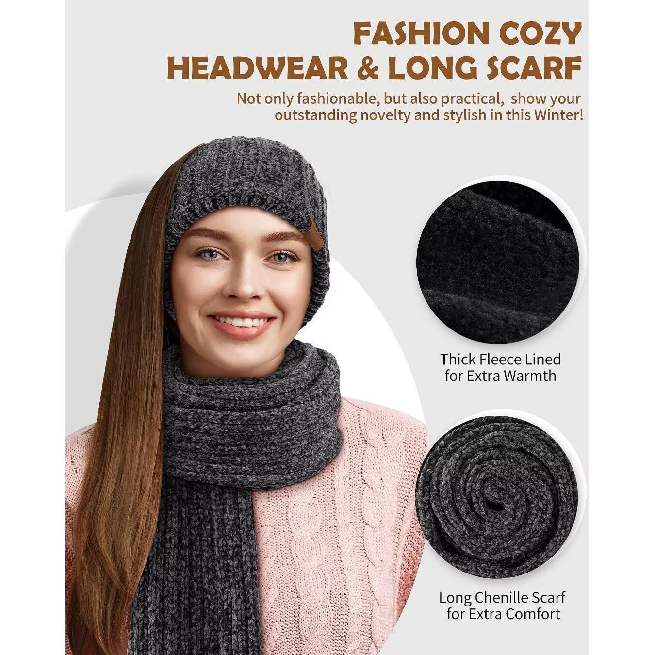 Conjunto de Gorro, Bufanda, Guantes y Diadema Winuesa para Mujeres