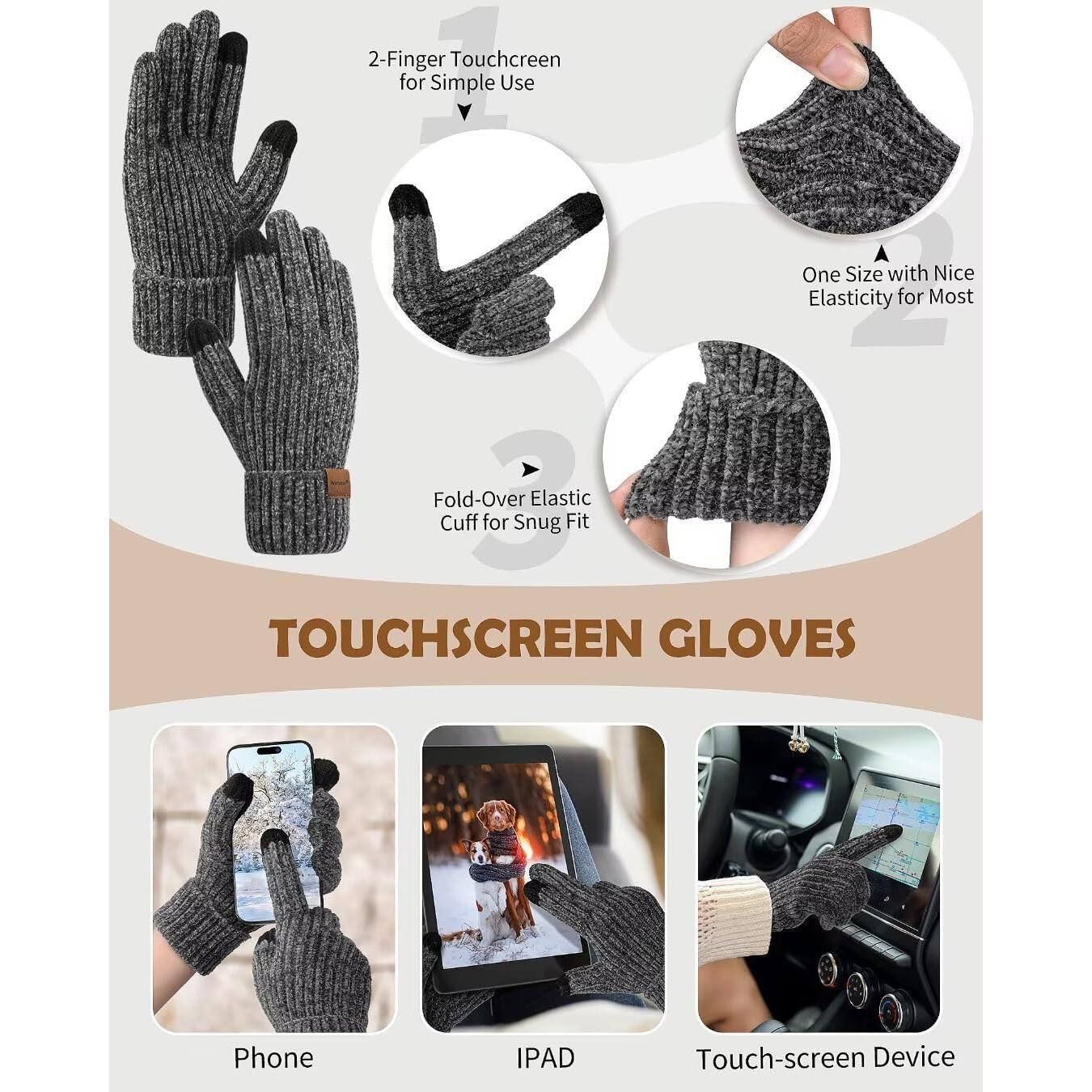 Conjunto de Gorro, Bufanda, Guantes y Diadema Winuesa para Mujeres