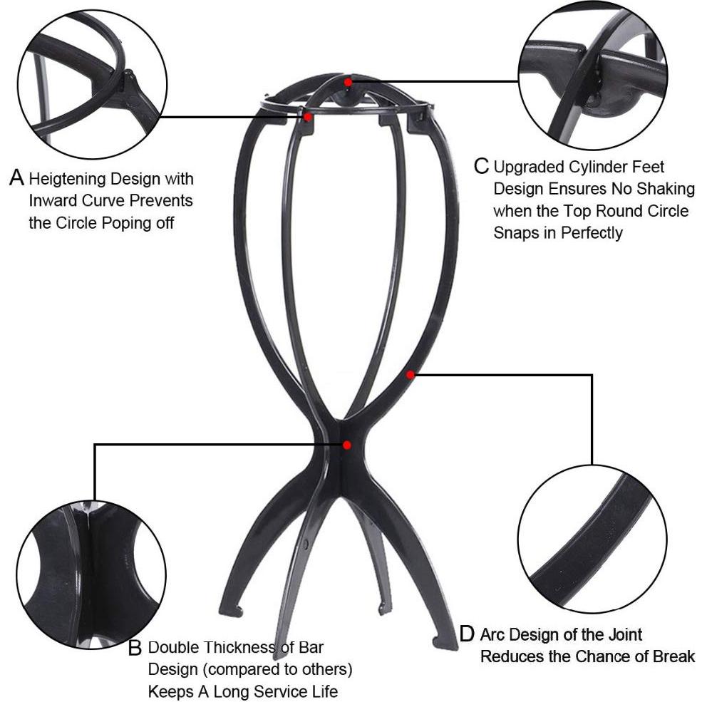 Soporte para Pelucas RUIWEN Hair 2PCS Negro 35.1 cm