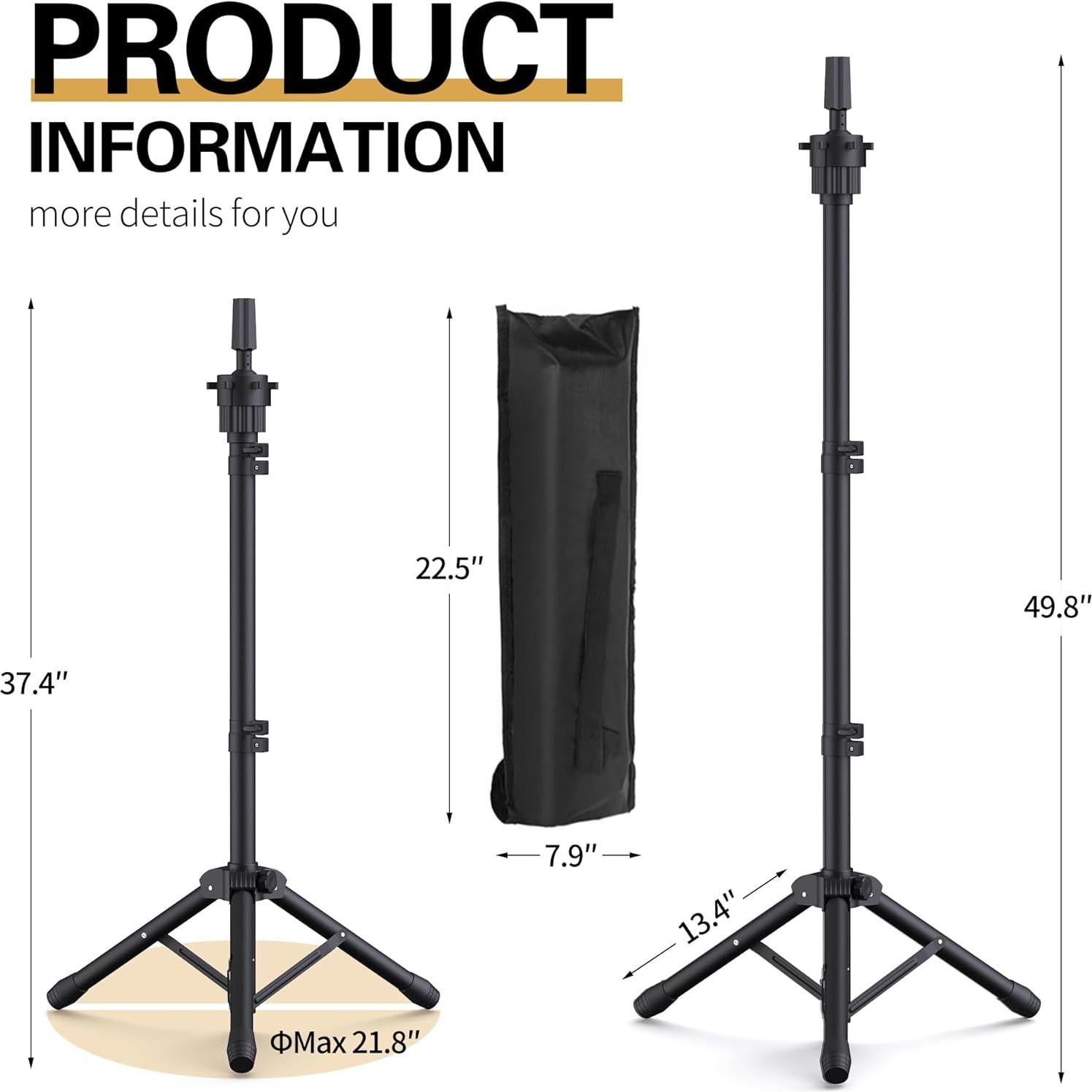Soporte para Cabeza de Peluca Relx Ajustable - Trípode Reforzado