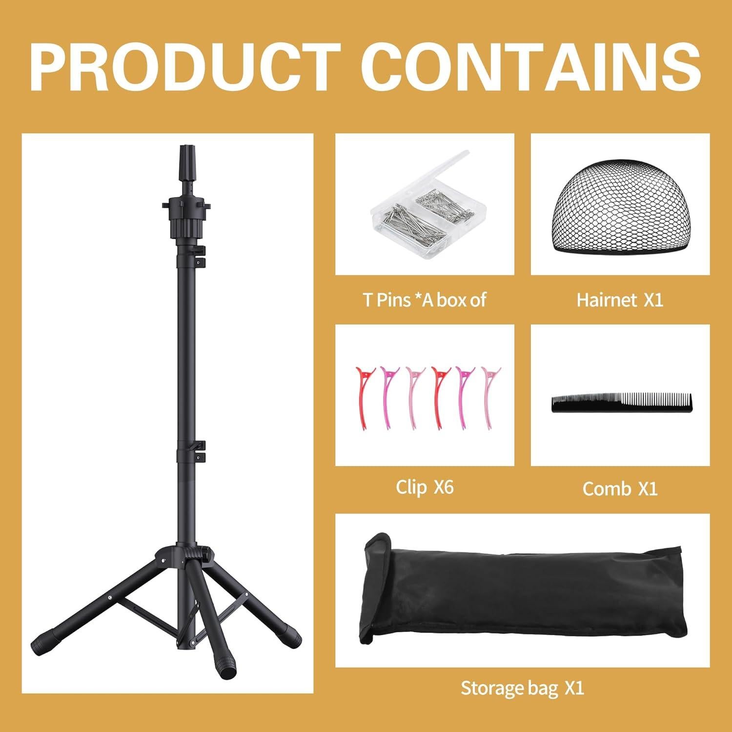 Soporte para Cabeza de Peluca Relx Ajustable - Trípode Reforzado