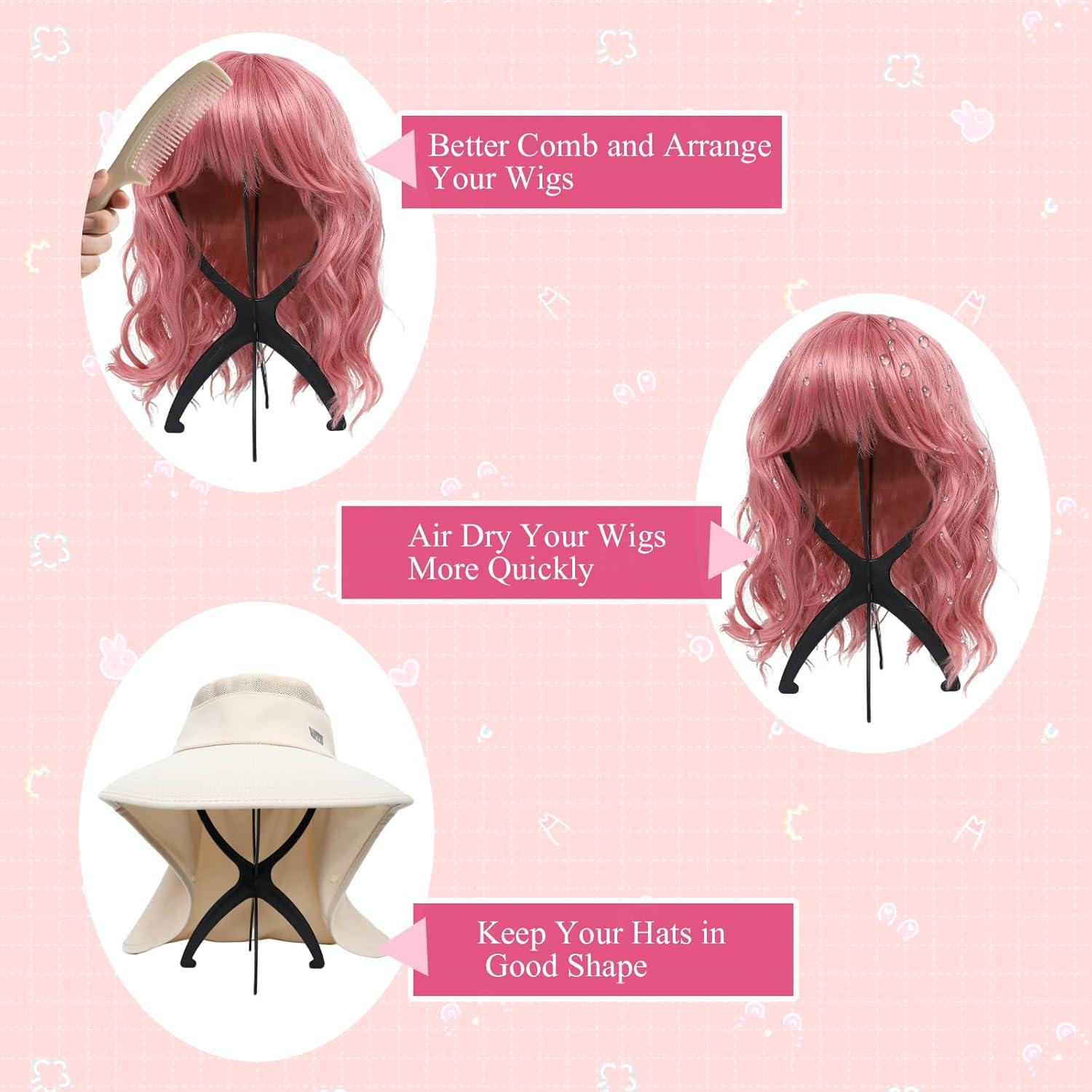 Soportes para Pelucas Seewaazee - Paquete de 2, 35 cm