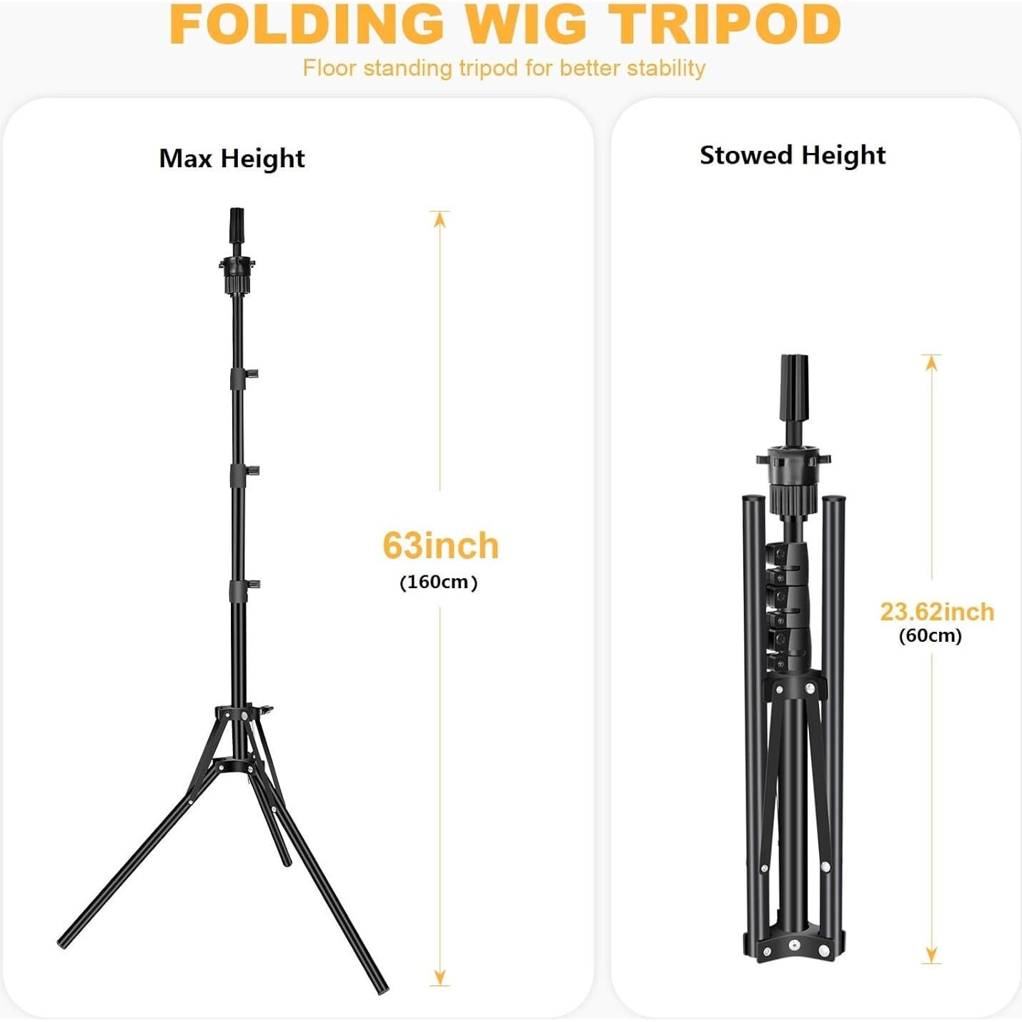 Soporte de Peluca Tripode Beauty Star 63" con Cabeza Lona 22"