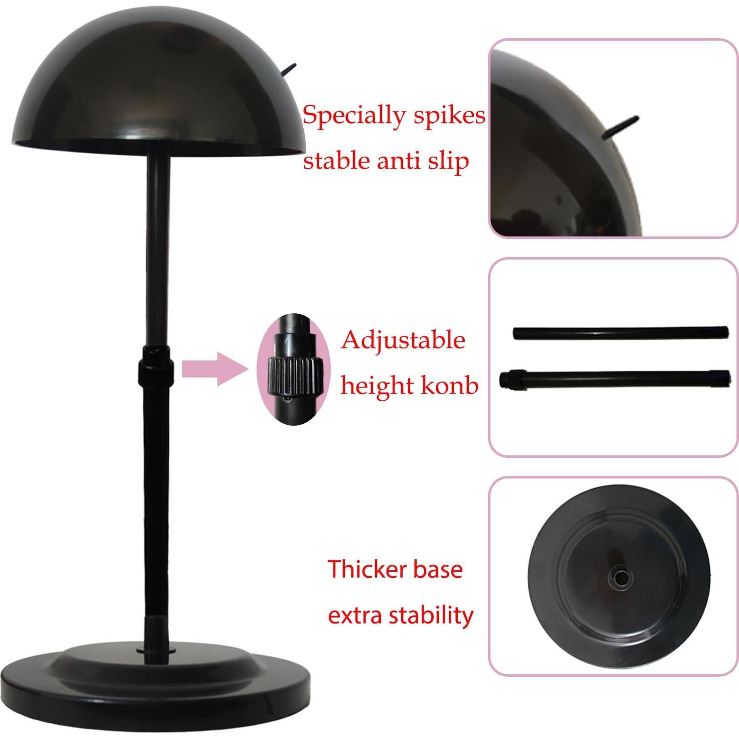 Soporte para Pelucas Ajustable WiZiWi - Antideslizante, 24.9-43.9 cm