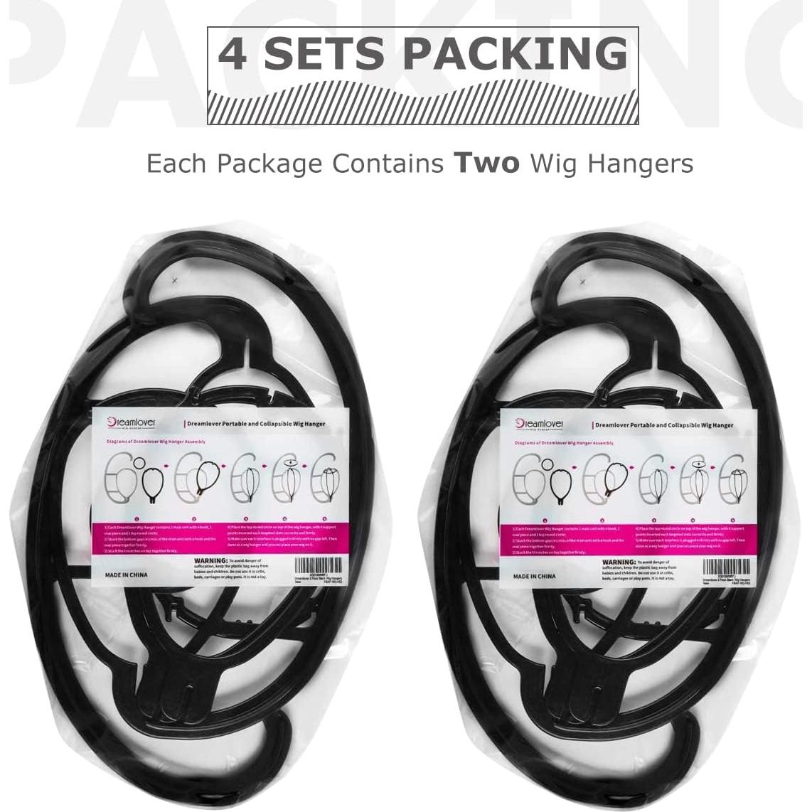 Soporte Colgante para Pelucas Dreamlover Negro - 4 Juegos