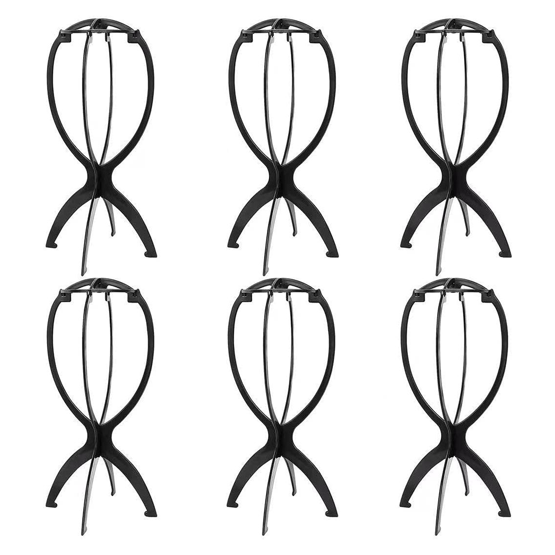 Soportes Cortos para Pelucas DANSEE - Paquete de 6, 36.1 cm, Negro