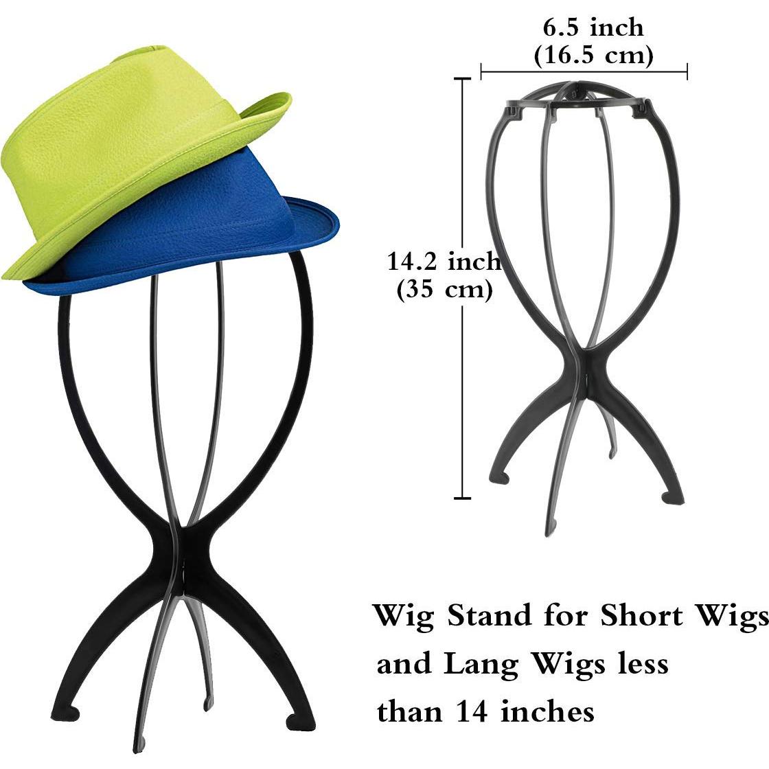 Soportes Cortos para Pelucas DANSEE - Paquete de 6, 36.1 cm, Negro