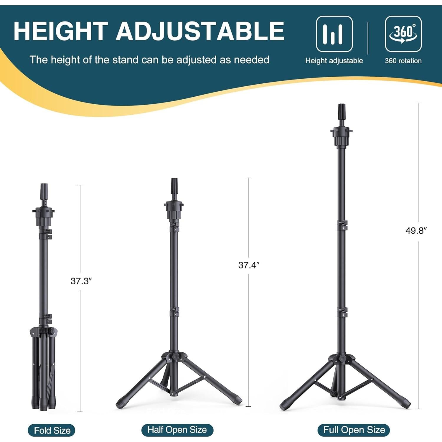 Soporte para Pelucas de Trípode Ajustable Retbtnm 56cm