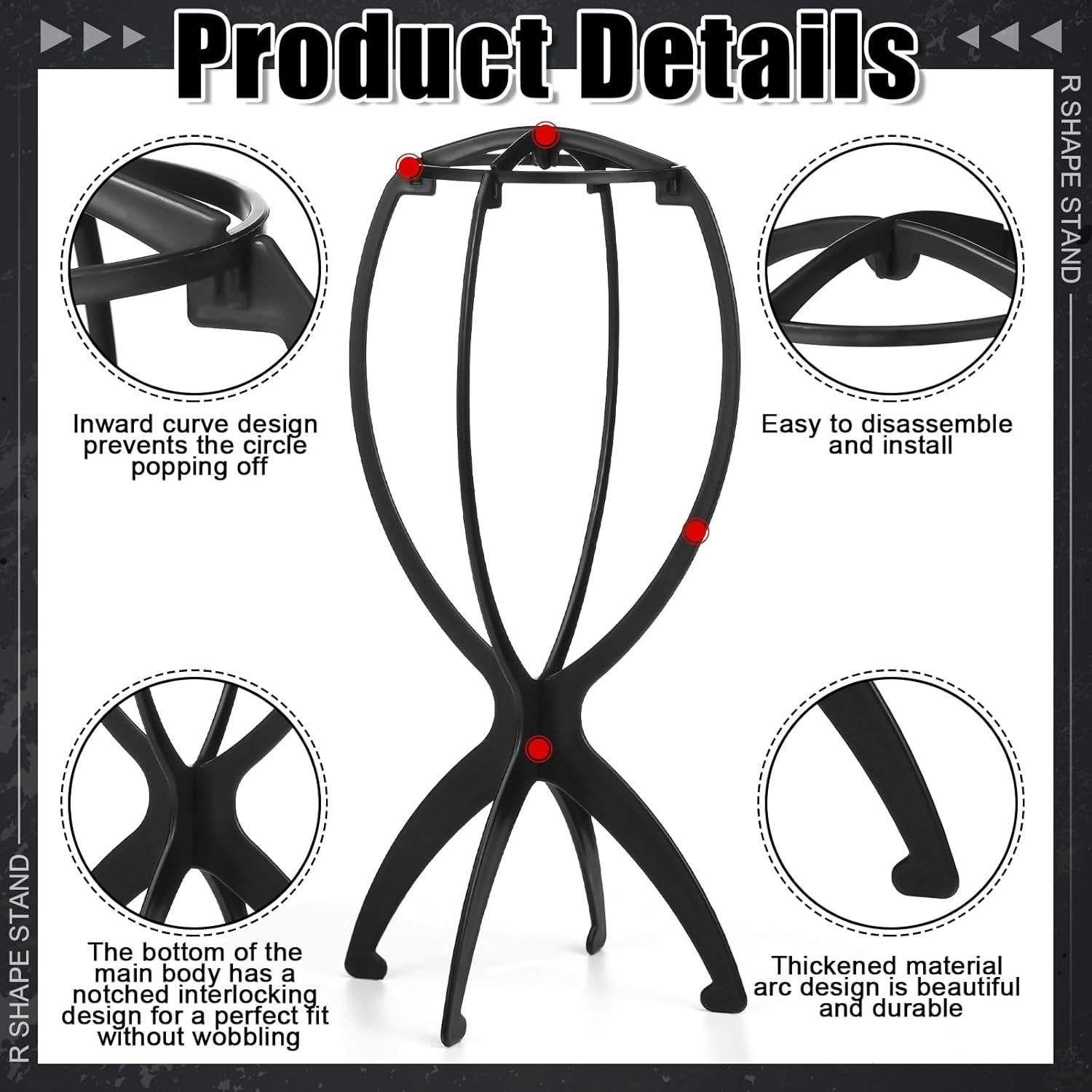 Juego de 2 Soportes para Peluca ProSuites con 3 Peines