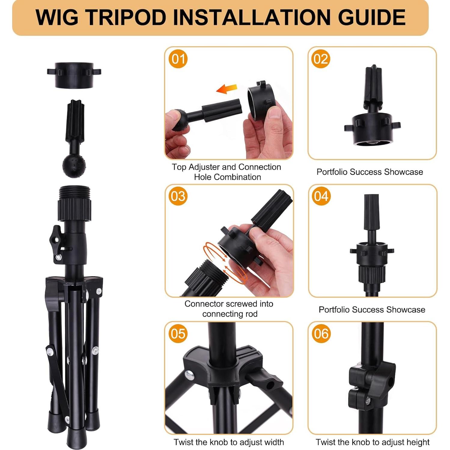 Cabeza de Peluca de Lona PWEOUKE 22" con Soporte Ajustable