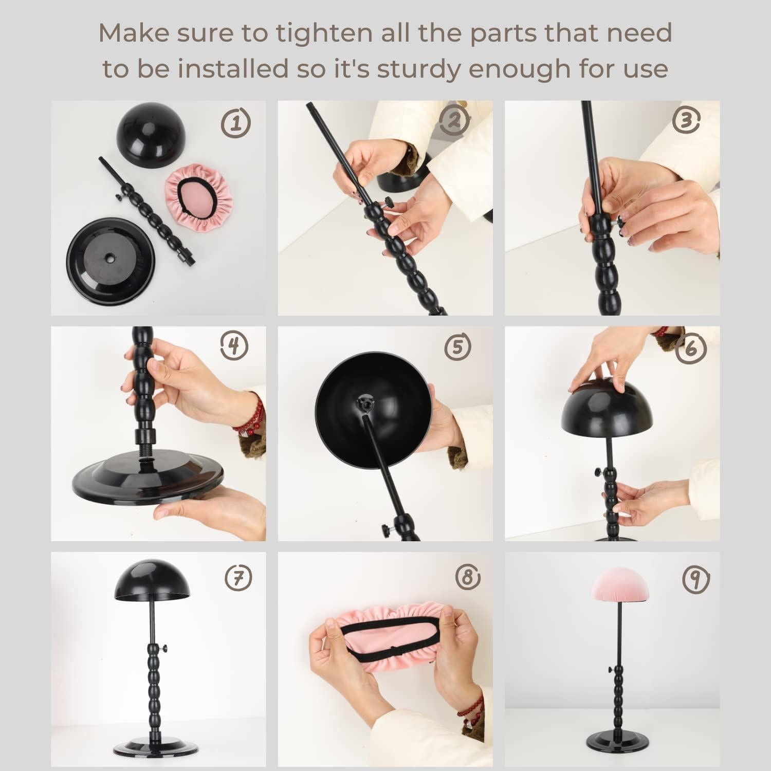 Soporte para Pelucas LightMay 2 Piezas Ajustable 30.5-47.6 cm