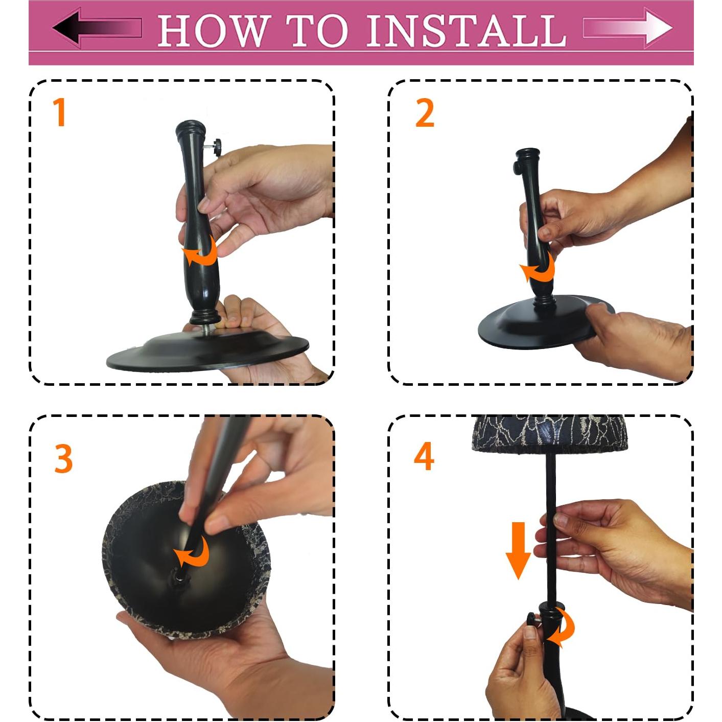 Soporte para Pelucas Ajustable WiZiWi Negro 32-47 cm