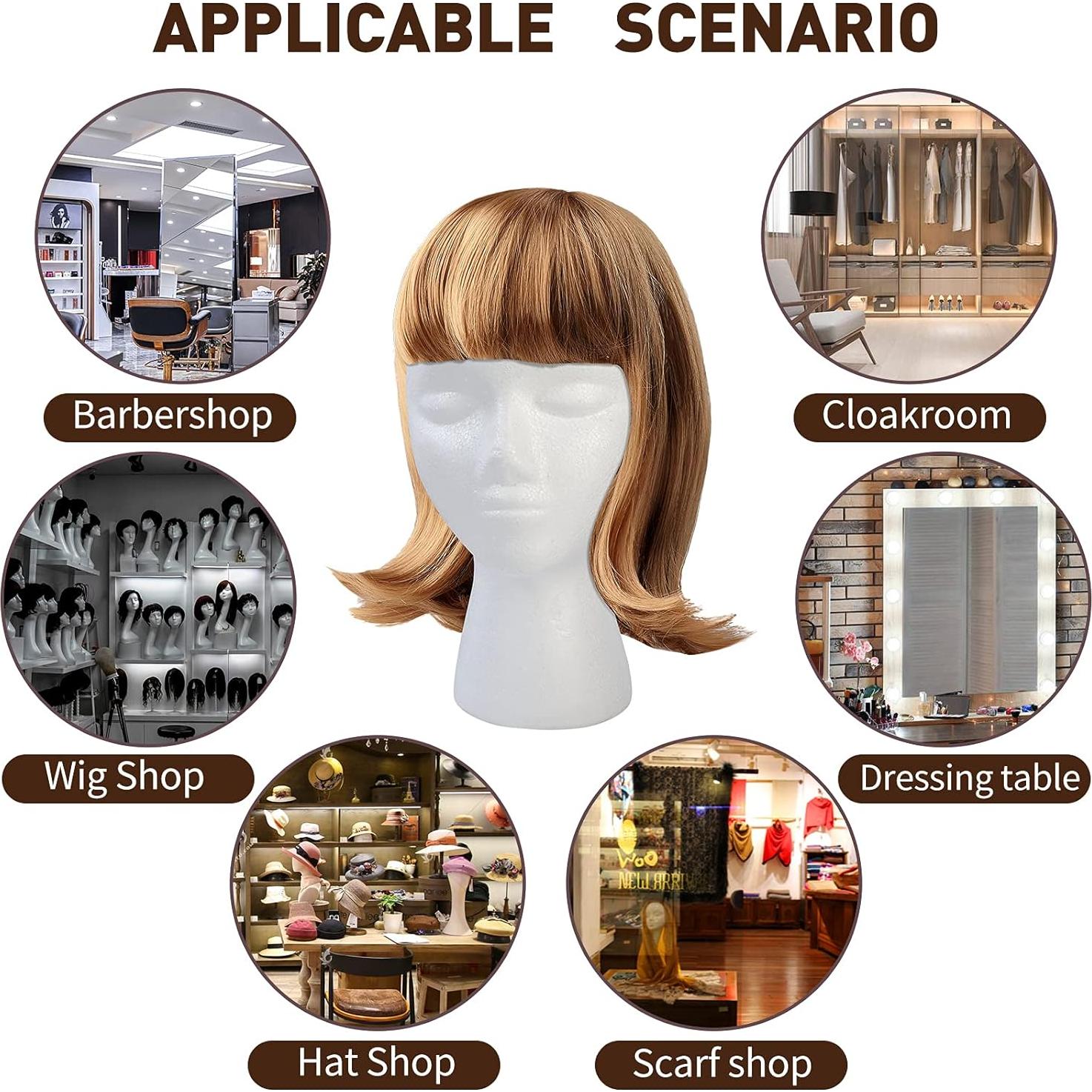 Cabeza de Peluca de Espuma BALABALA - 3 Pcs, 28 cm