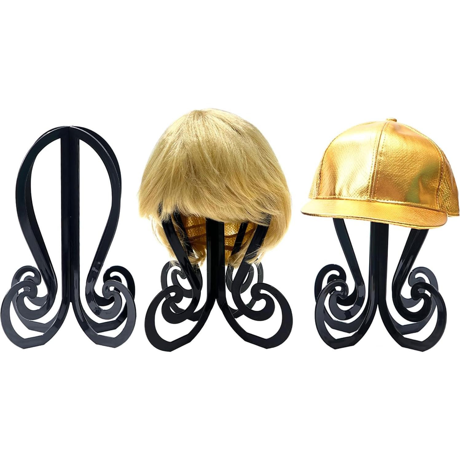 Soporte de Peluca de Plástico 3PCS GenmeiFBH 29.5cm Negro