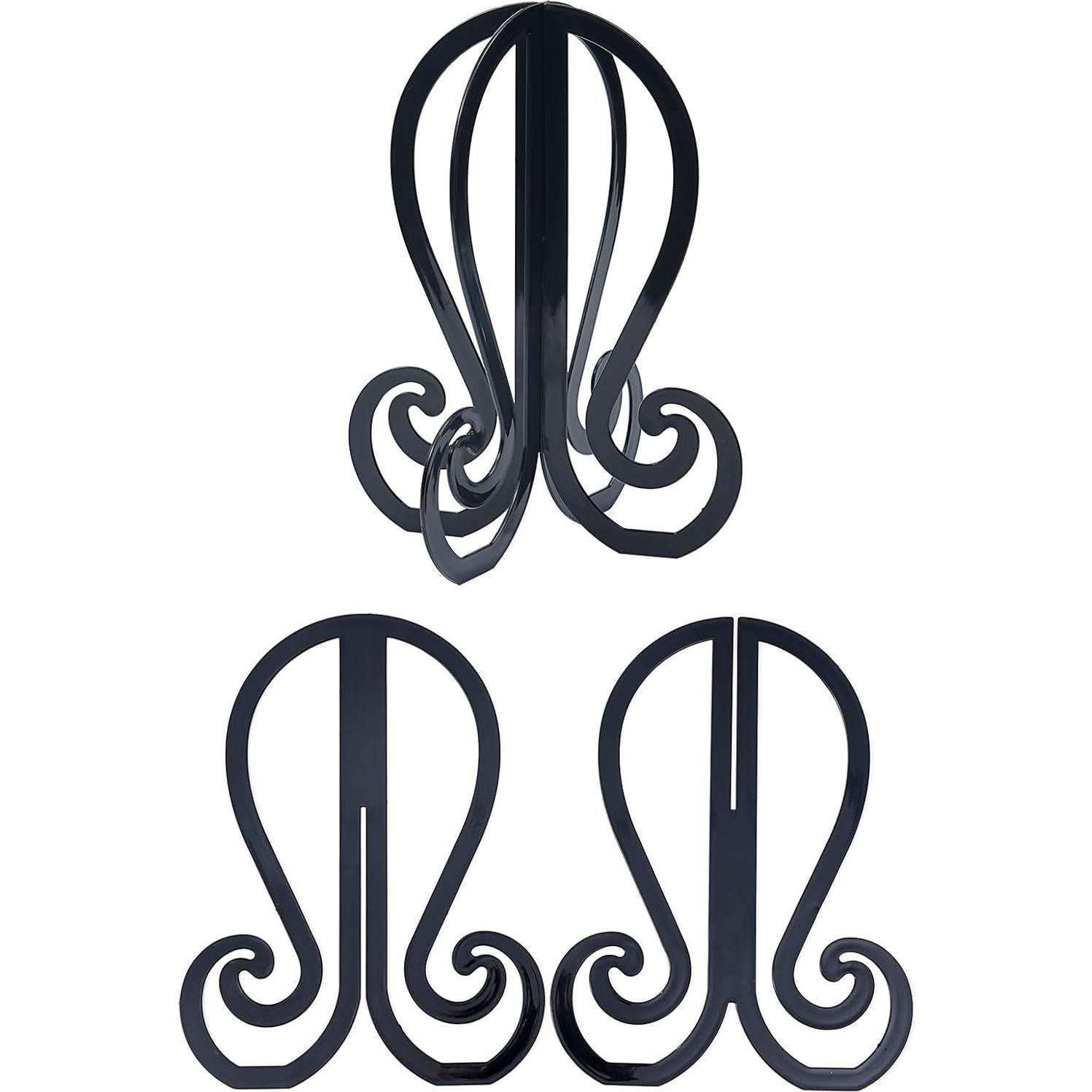 Soporte de Peluca de Plástico 3PCS GenmeiFBH 29.5cm Negro