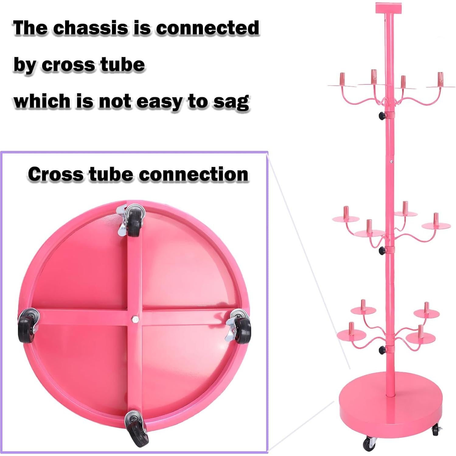 Soporte para Pelucas Lhysn WIG12 - Organizador 12 Cabezas Rosa