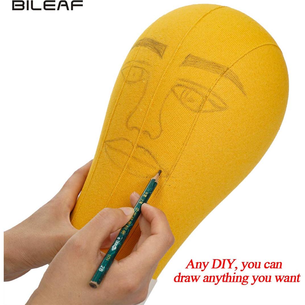 Cabeza de Maniquí de Lienzo Rosa 22" con Soporte Bileaf