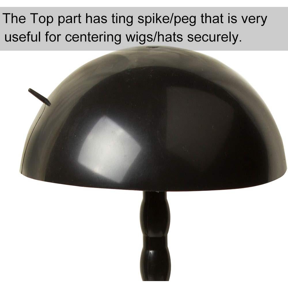 Soporte de Peluca Corto KDOSP 35cm Negro - Portátil y Durable