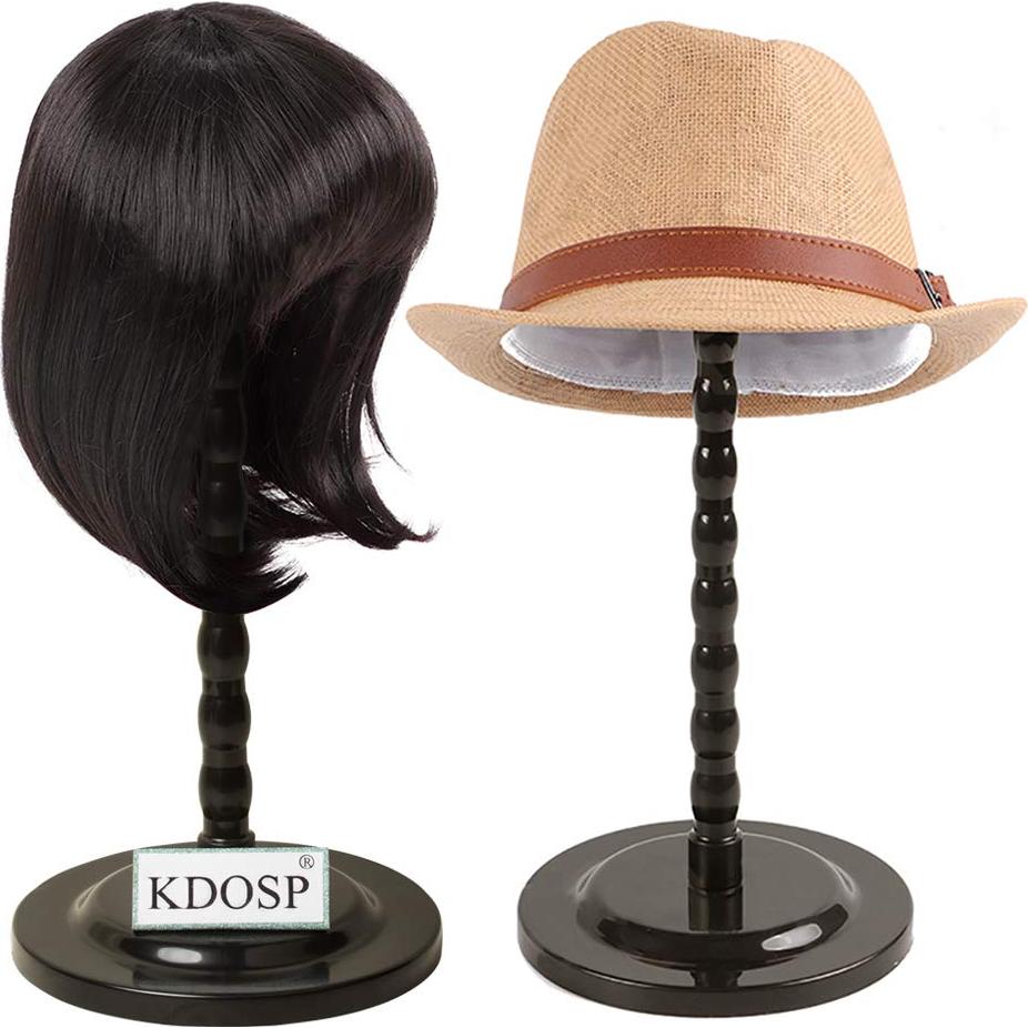 Soporte de Peluca Corto KDOSP 35cm Negro - Portátil y Durable