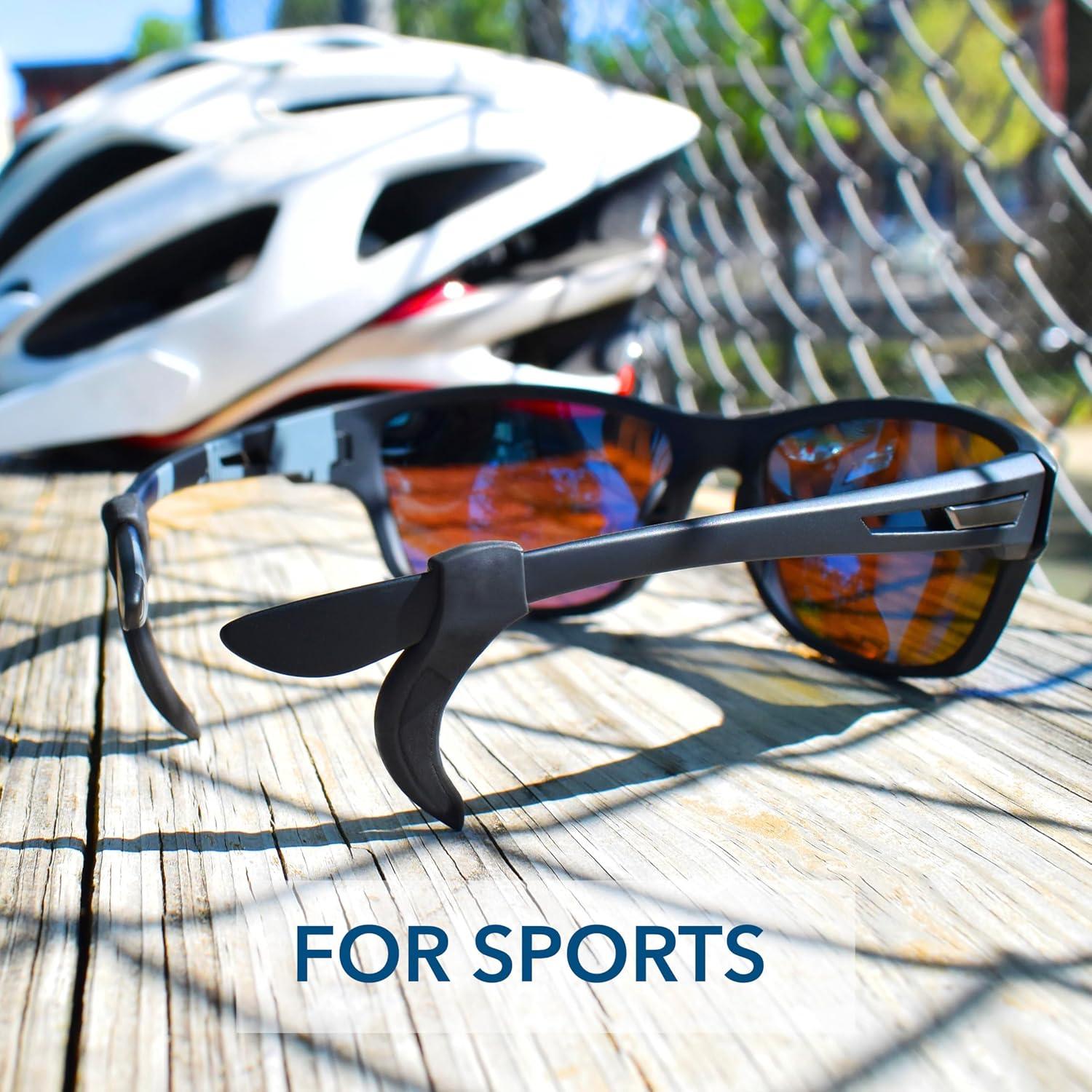 Setex Agarraderas para Gafas de Seguridad y Deportivas - 2 Pares Negros