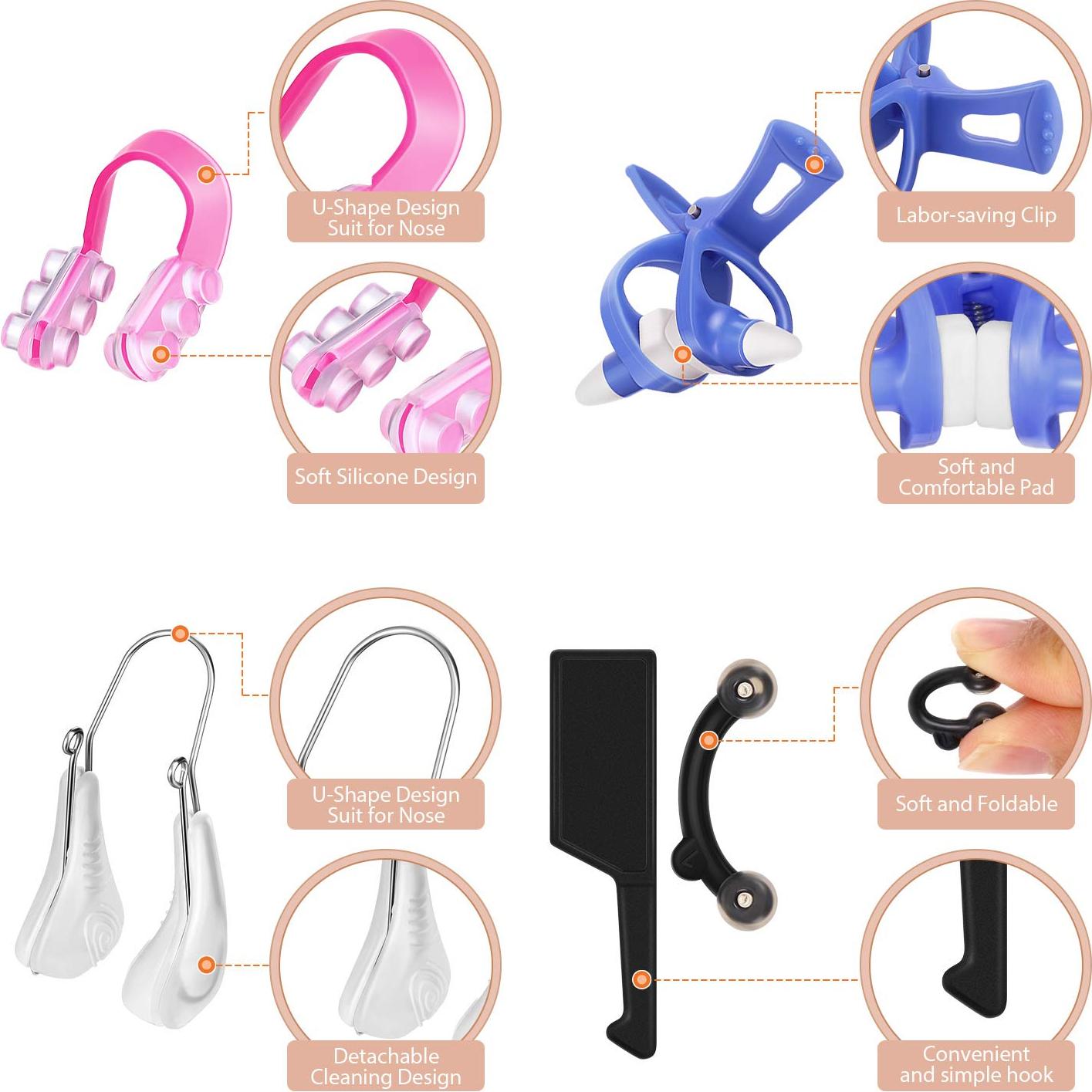 5 Clips de Elevación de Nariz de Silicona Frienda - Moldeadores