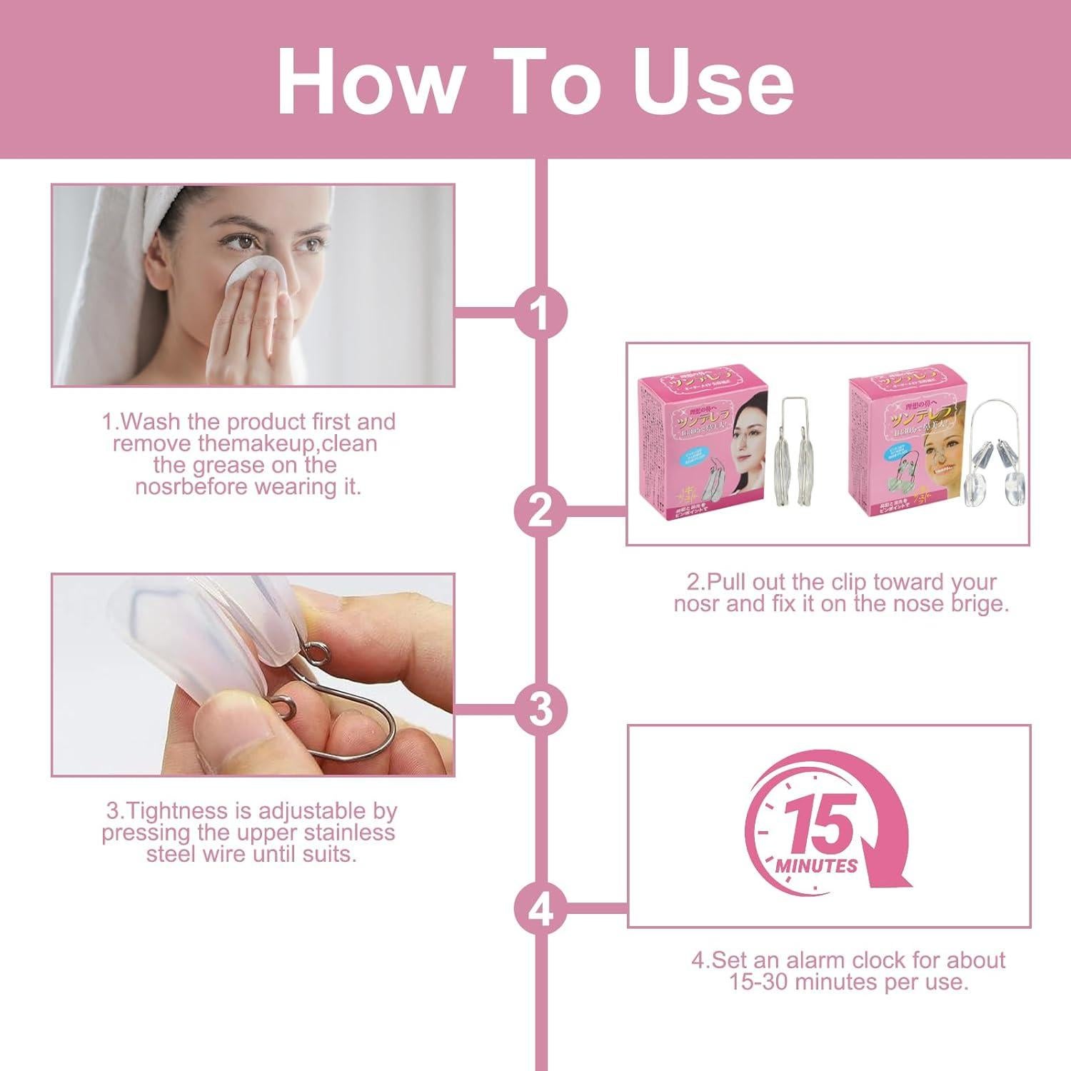 Juego de Clips Elevadores de Nariz Xorim - Silicona Transparente