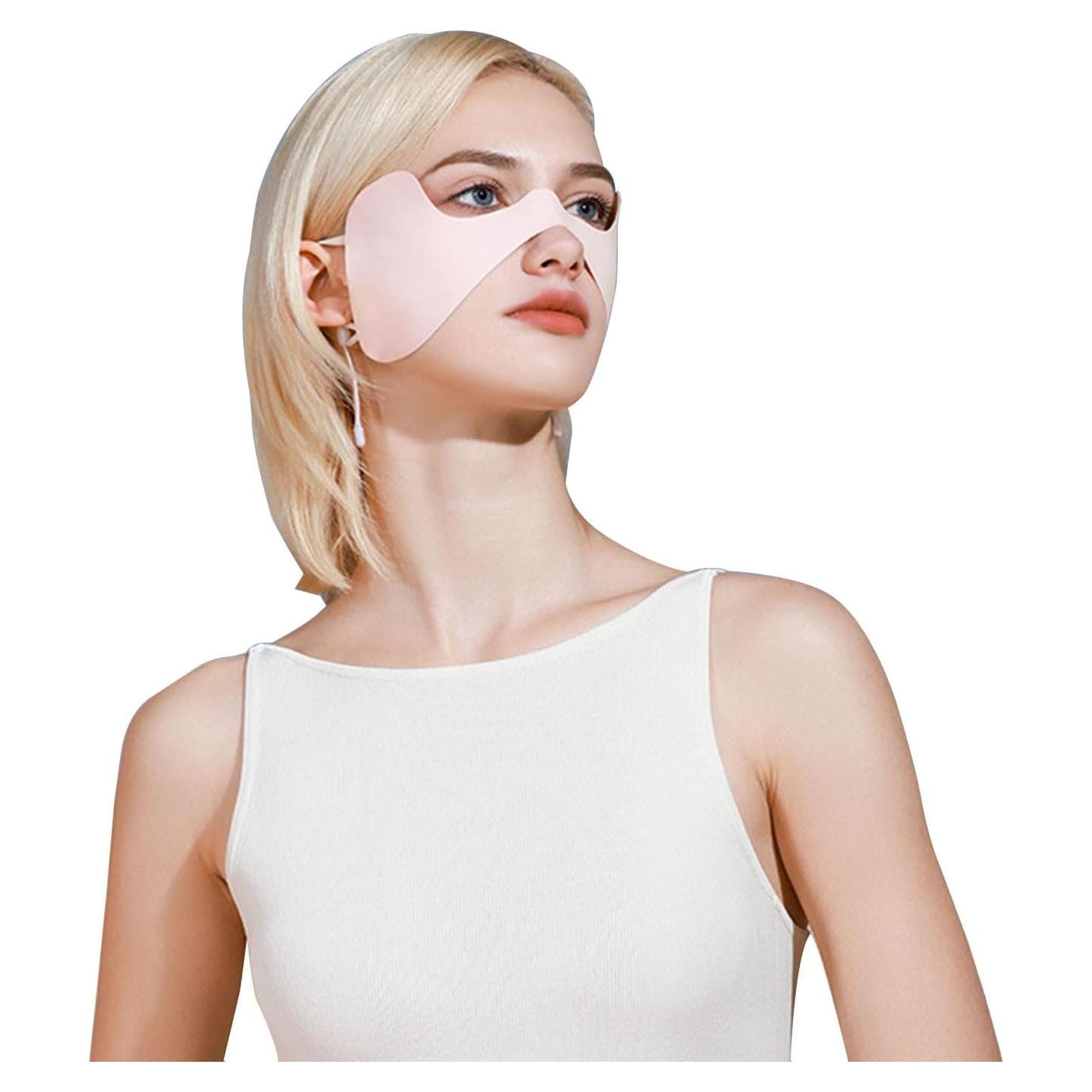 Mascarilla Facial LKMUPNR UPF50+ Rosa para Golf y Senderismo