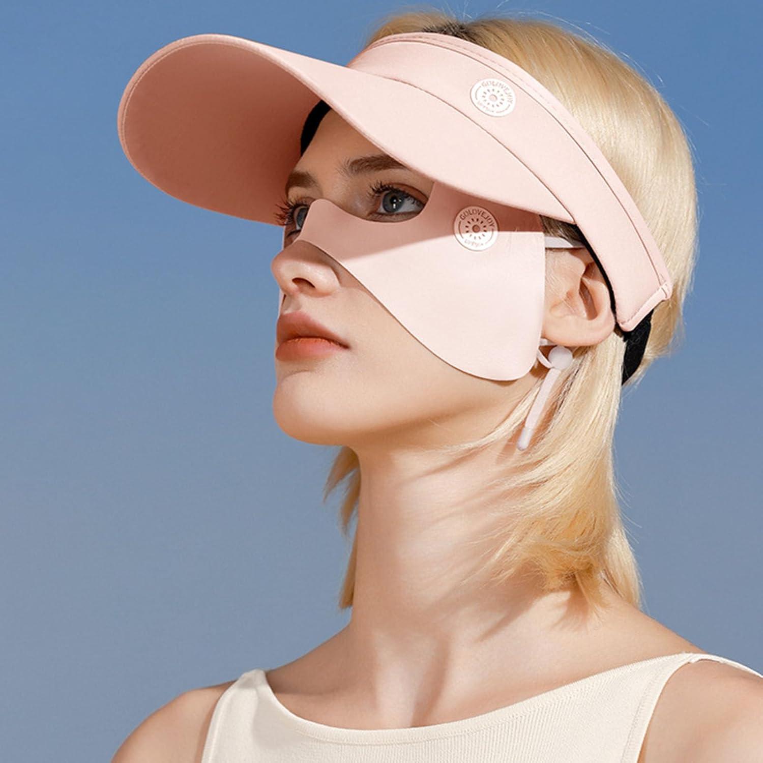 Mascarilla Facial LKMUPNR UPF50+ Rosa para Golf y Senderismo