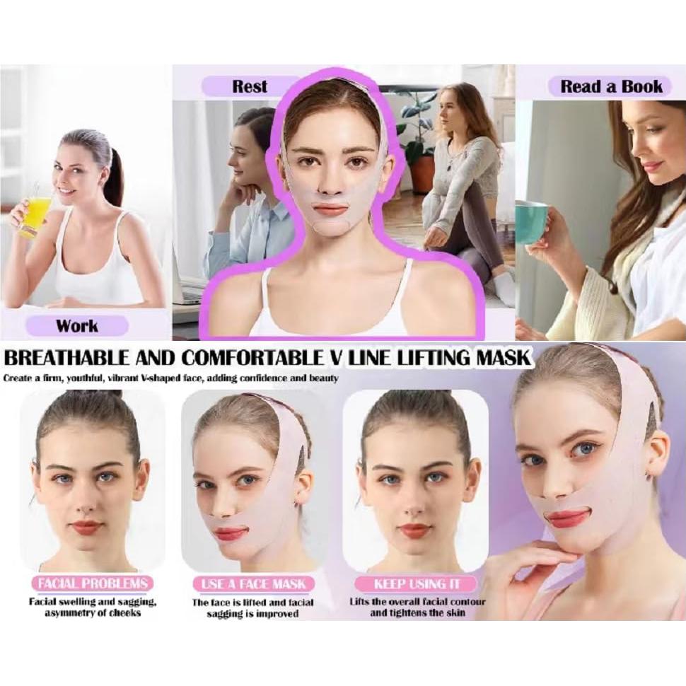 Correa de Levantamiento Facial SYALONG - 2 Piezas - Para Papada y Mejillas