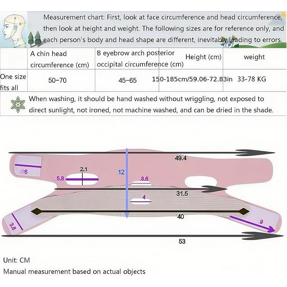 Correa de Levantamiento Facial SYALONG - 2 Piezas - Para Papada y Mejillas