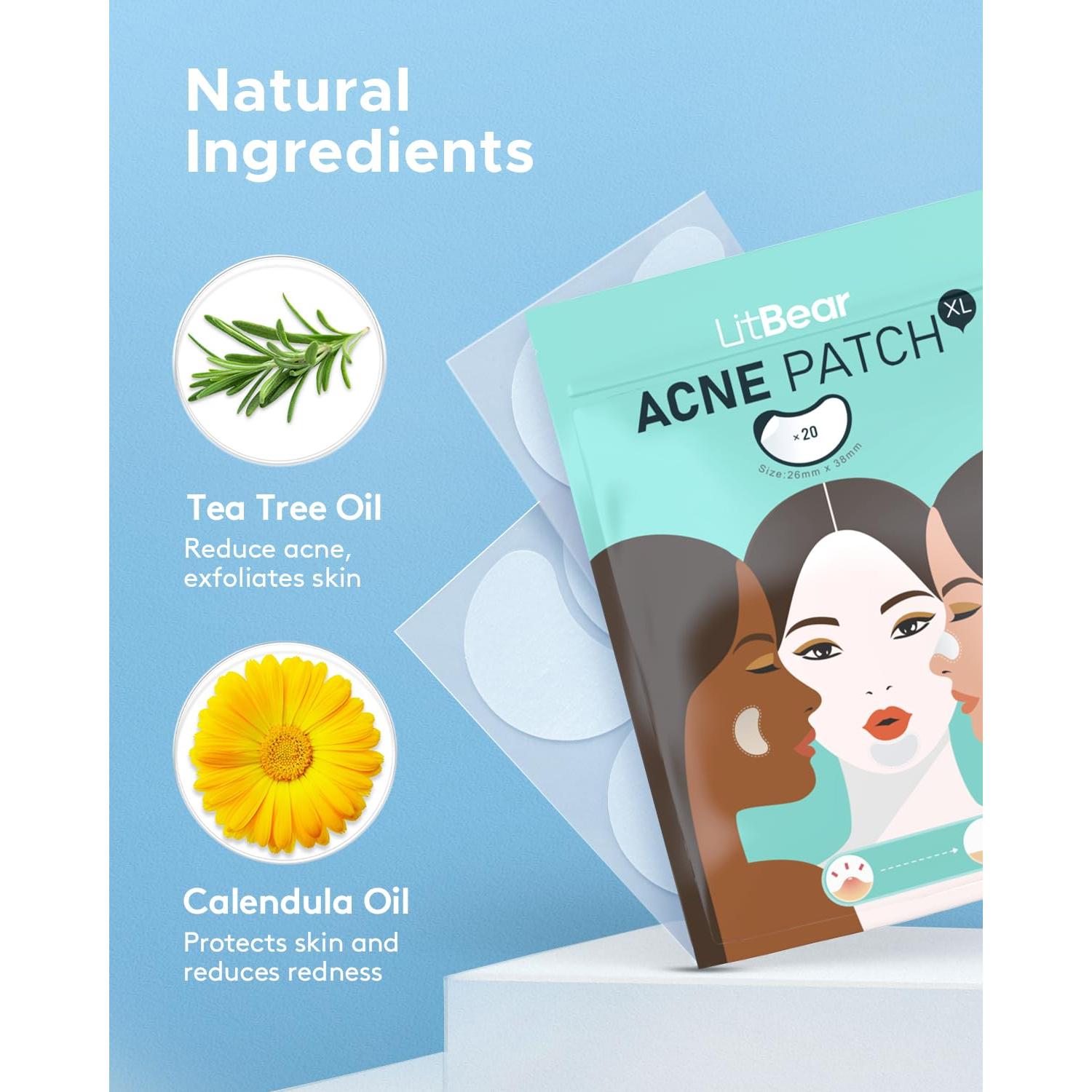 Parche Hidrocoloide Grande LitBear para Acné - 20 Parches