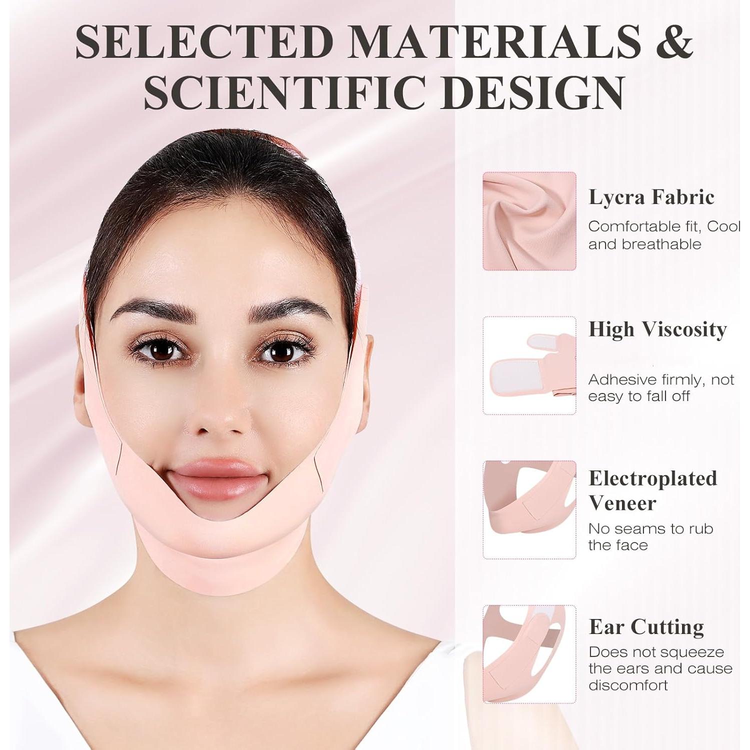 Correa de Barbilla Ajustable Juskaa Rosa M - Modelador Facial