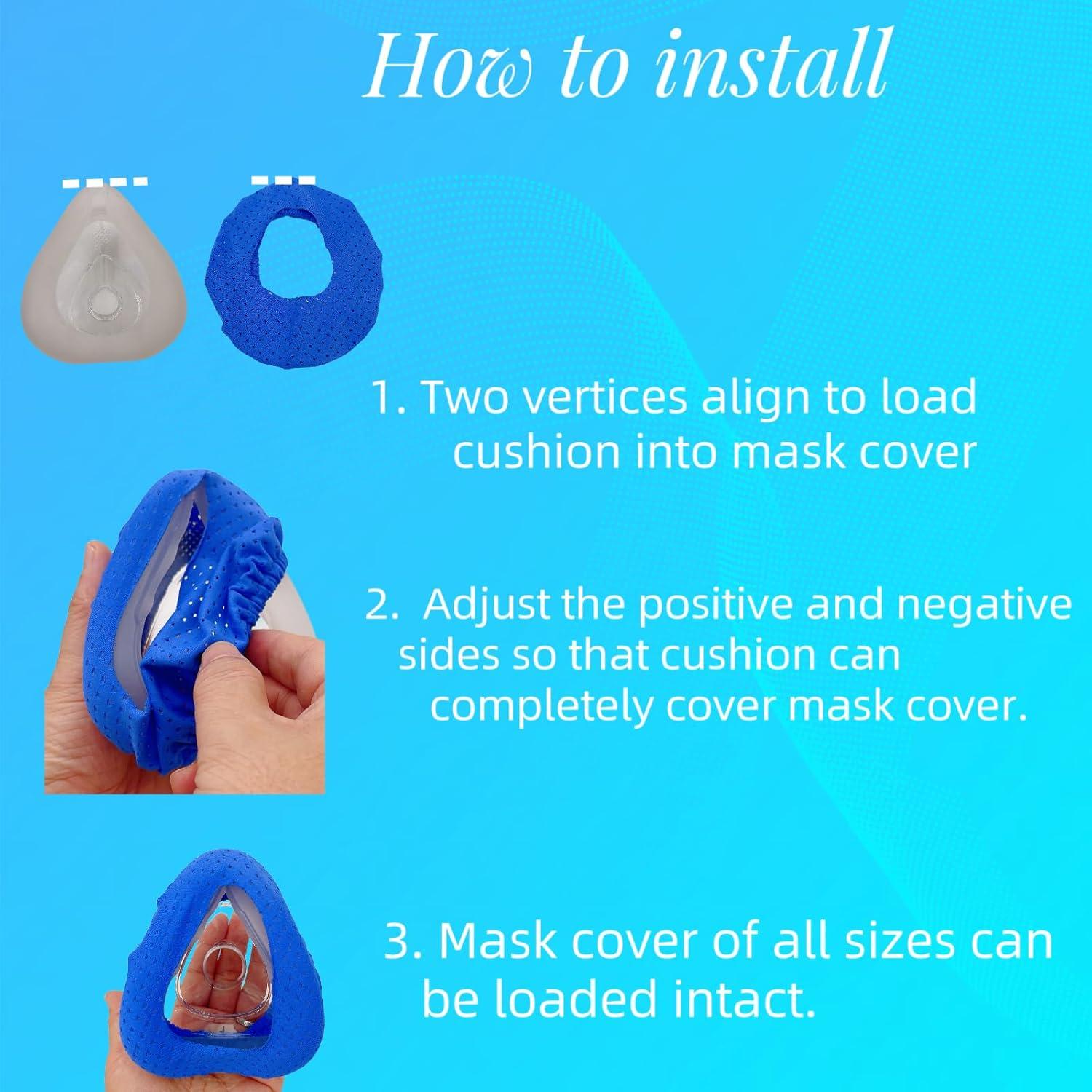 Paquete de 4 forros y 4 cubiertas CPAP playWooWgo Azul