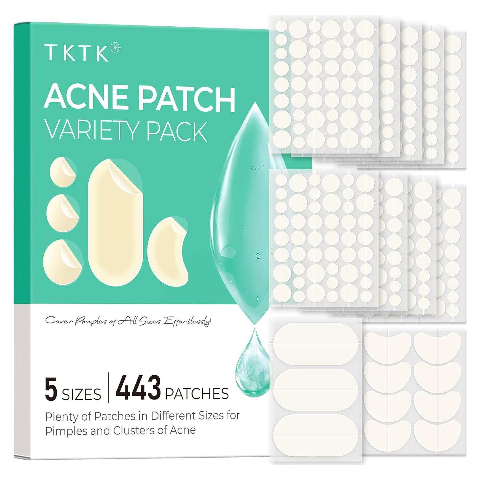 Parches para Acné TKTK Hidrocoloides 443 Piezas 5 Tamaños