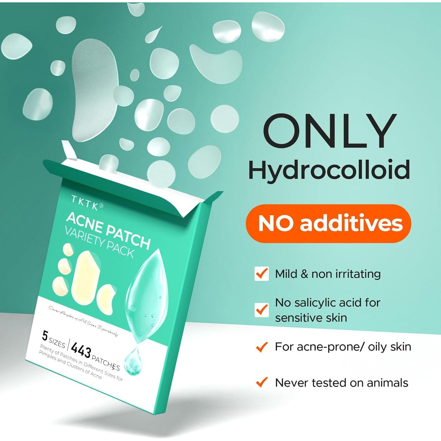 Parches para Acné TKTK Hidrocoloides 443 Piezas 5 Tamaños