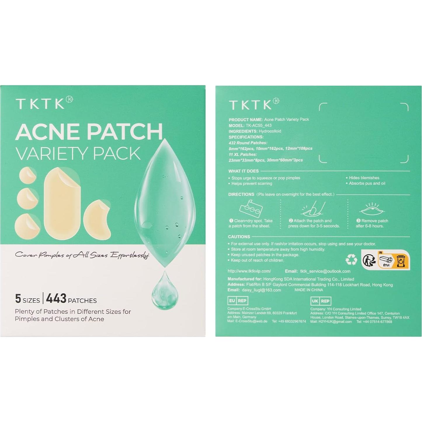 Parches para Acné TKTK Hidrocoloides 443 Piezas 5 Tamaños