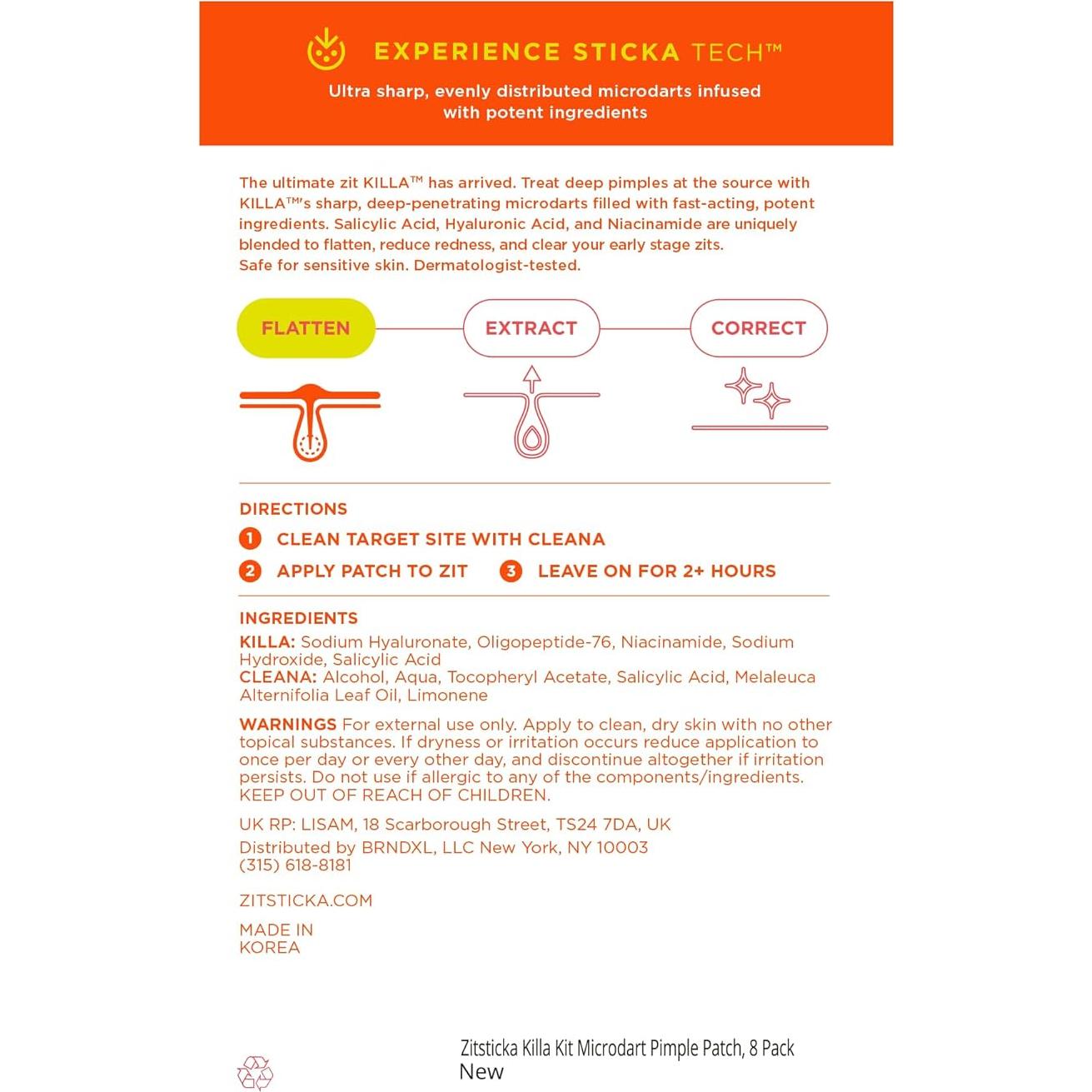 ZitSticka Killa Pimple Patches - Parche para Granitos 8 Unidades
