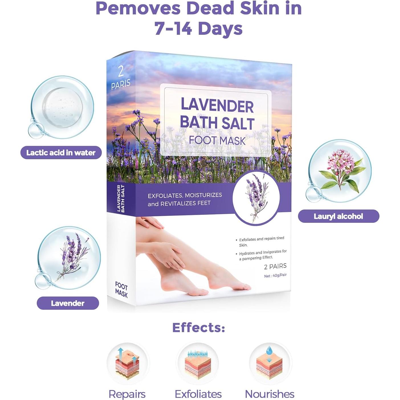 Mascarilla Exfoliante para Pies Rokelos - Lavanda, 1 par