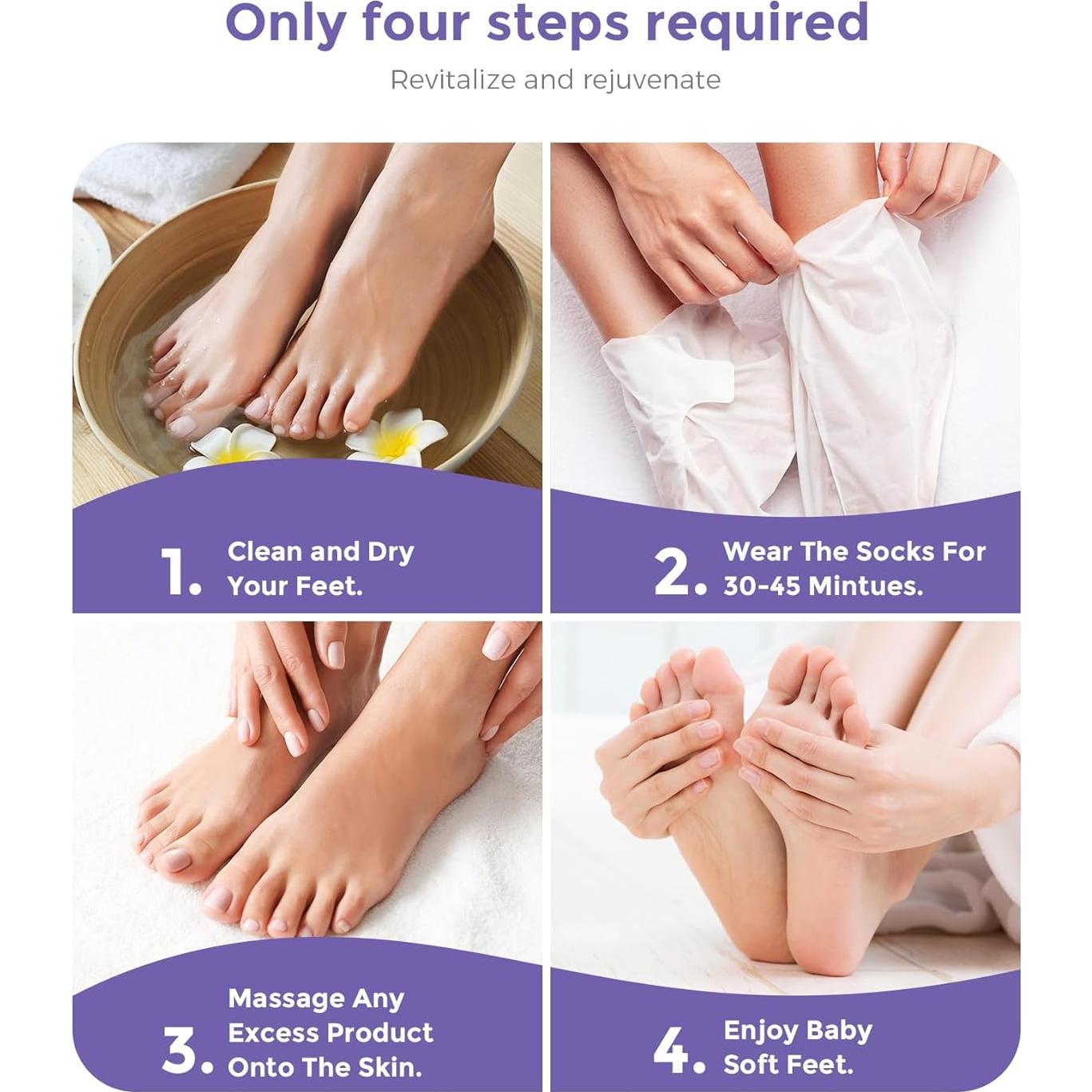 Mascarilla Exfoliante para Pies Rokelos - Lavanda, 1 par