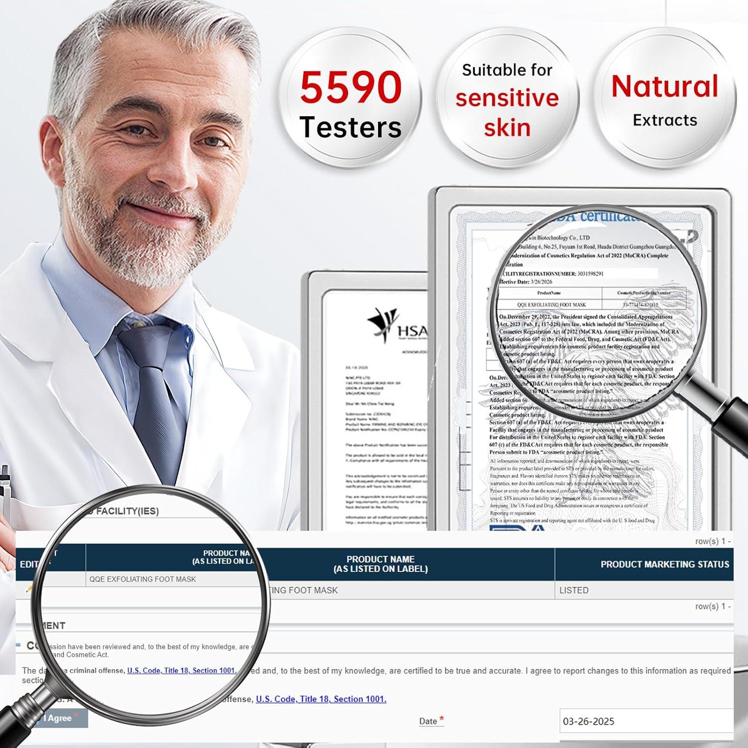 Mascarillas Exfoliantes para Pies QQE - Hidratantes y Reparadoras