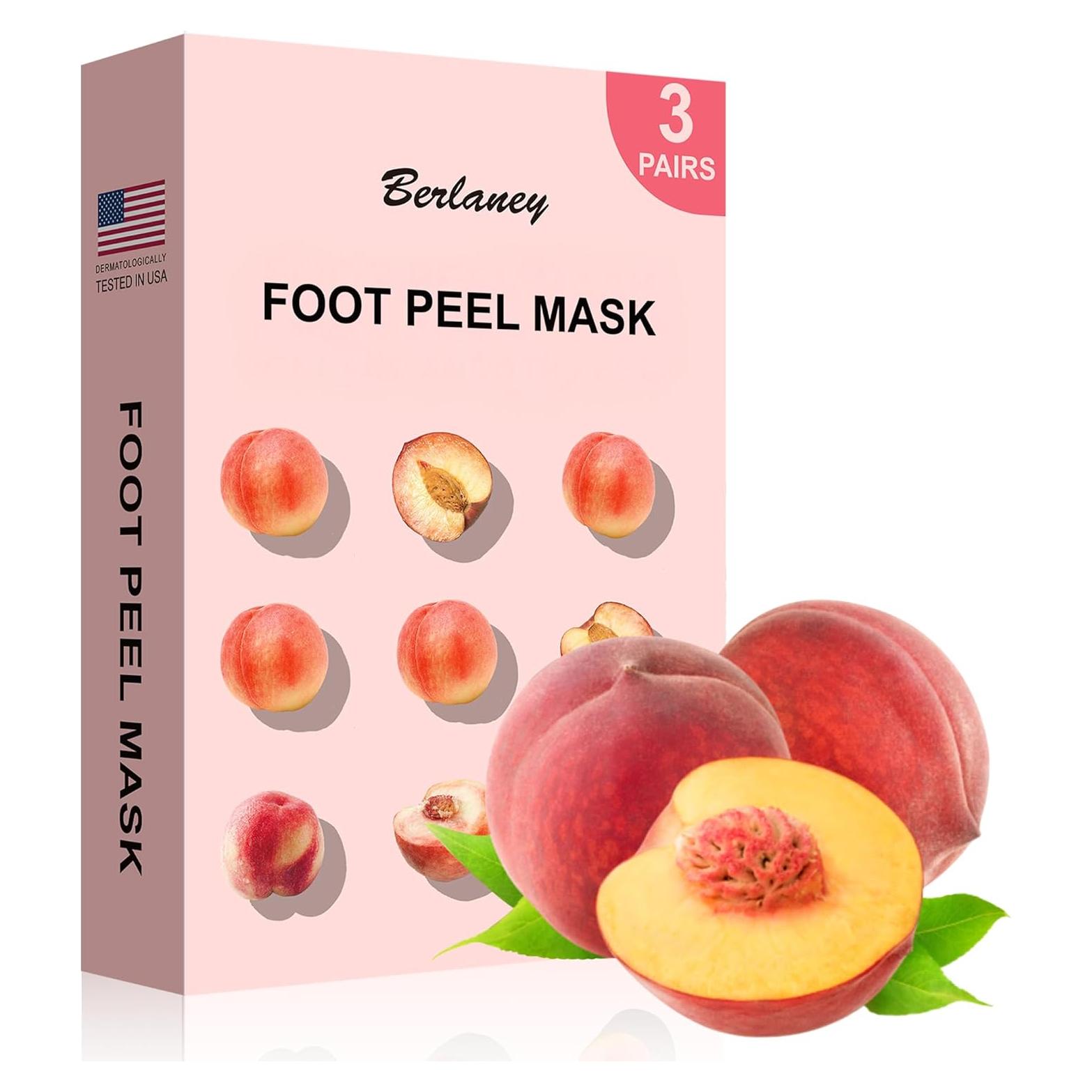 Mascarilla Exfoliante para Pies Berlaney - 3 Pares Durazno