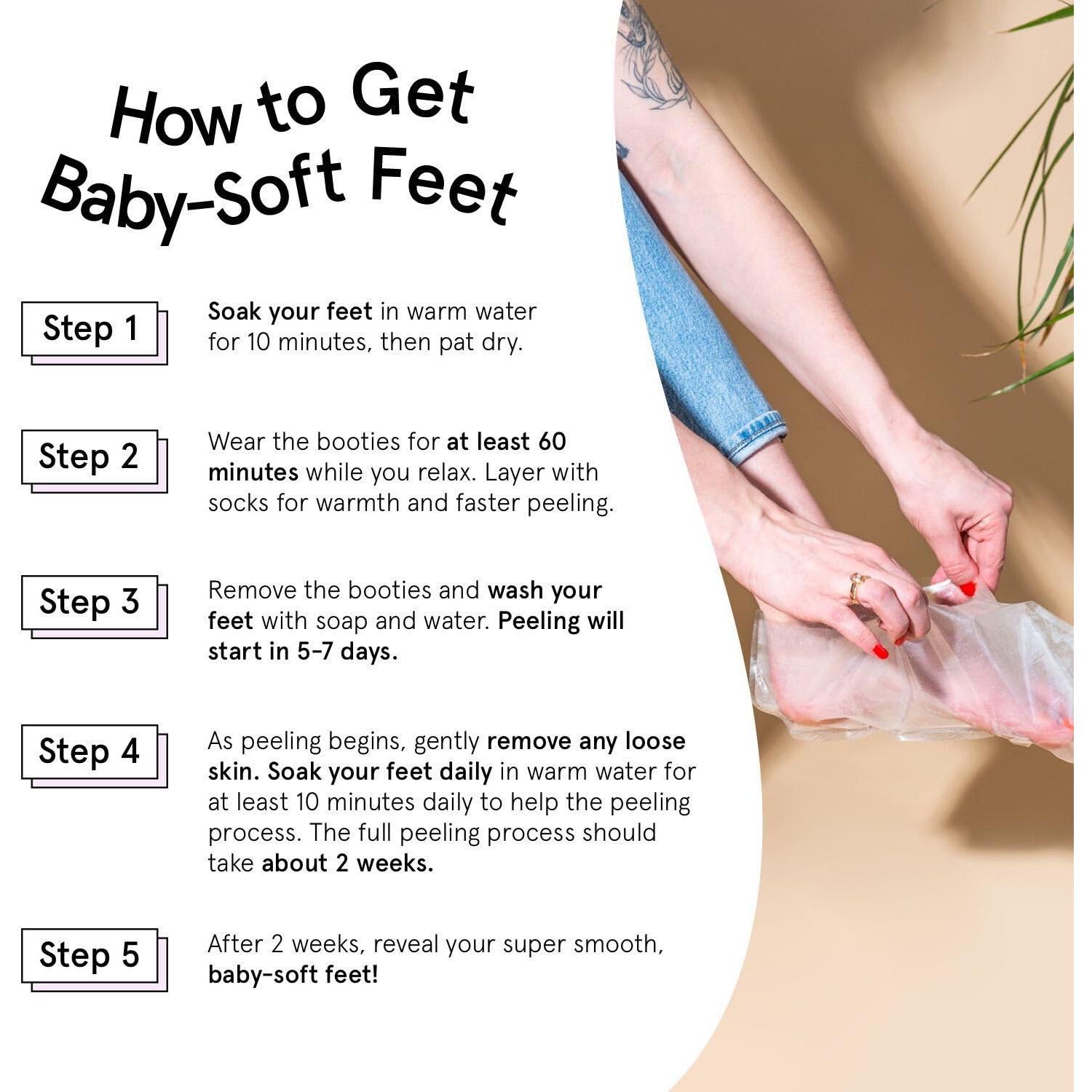 Mascarilla Exfoliante para Pies Grace & Stella - 4 Pares Lavanda