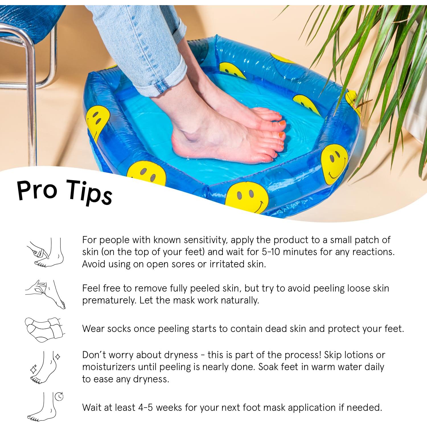 Mascarilla Exfoliante para Pies Grace & Stella - 4 Pares Lavanda