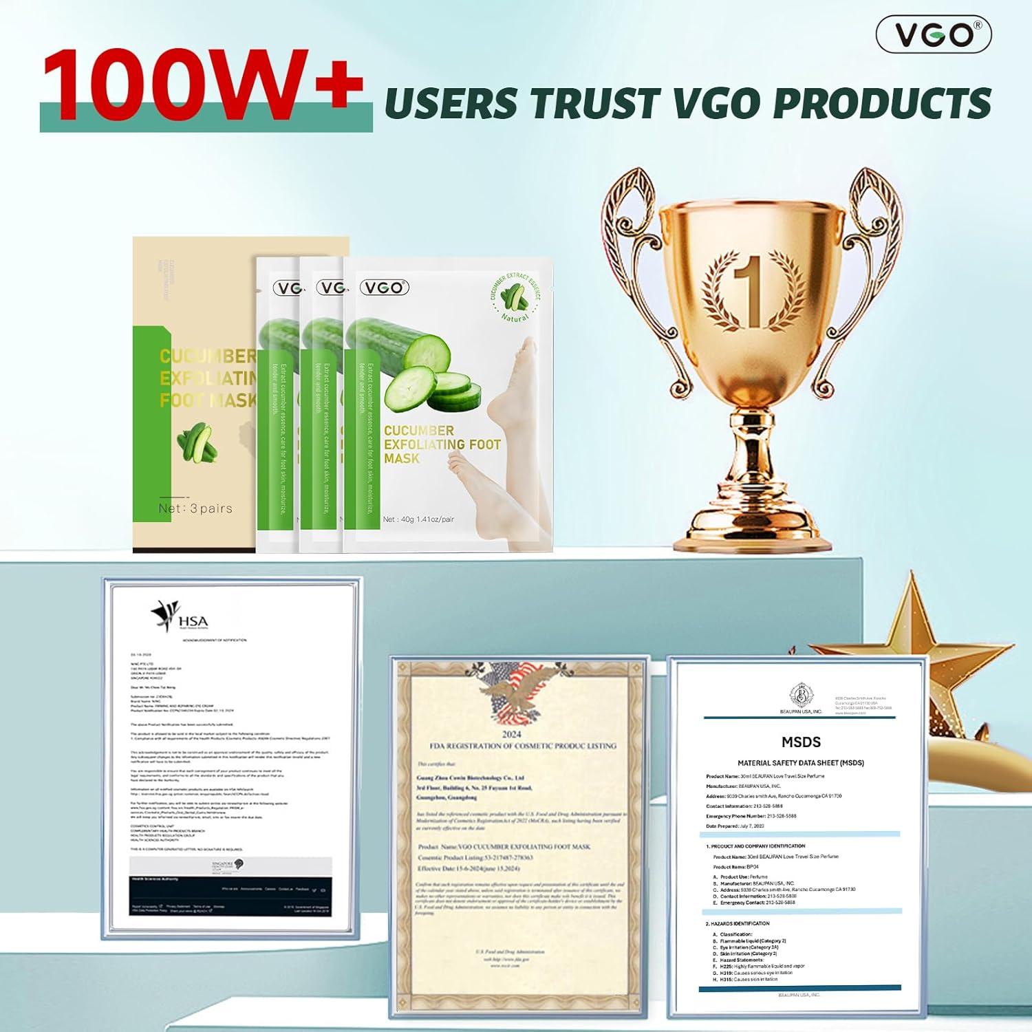 Máscara Exfoliante para Pies VGO - Paquete de 3 Unidades