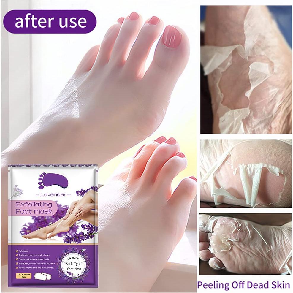 Mascarilla Exfoliante para Pies AIQIUSHA 5 Paquetes Lavanda