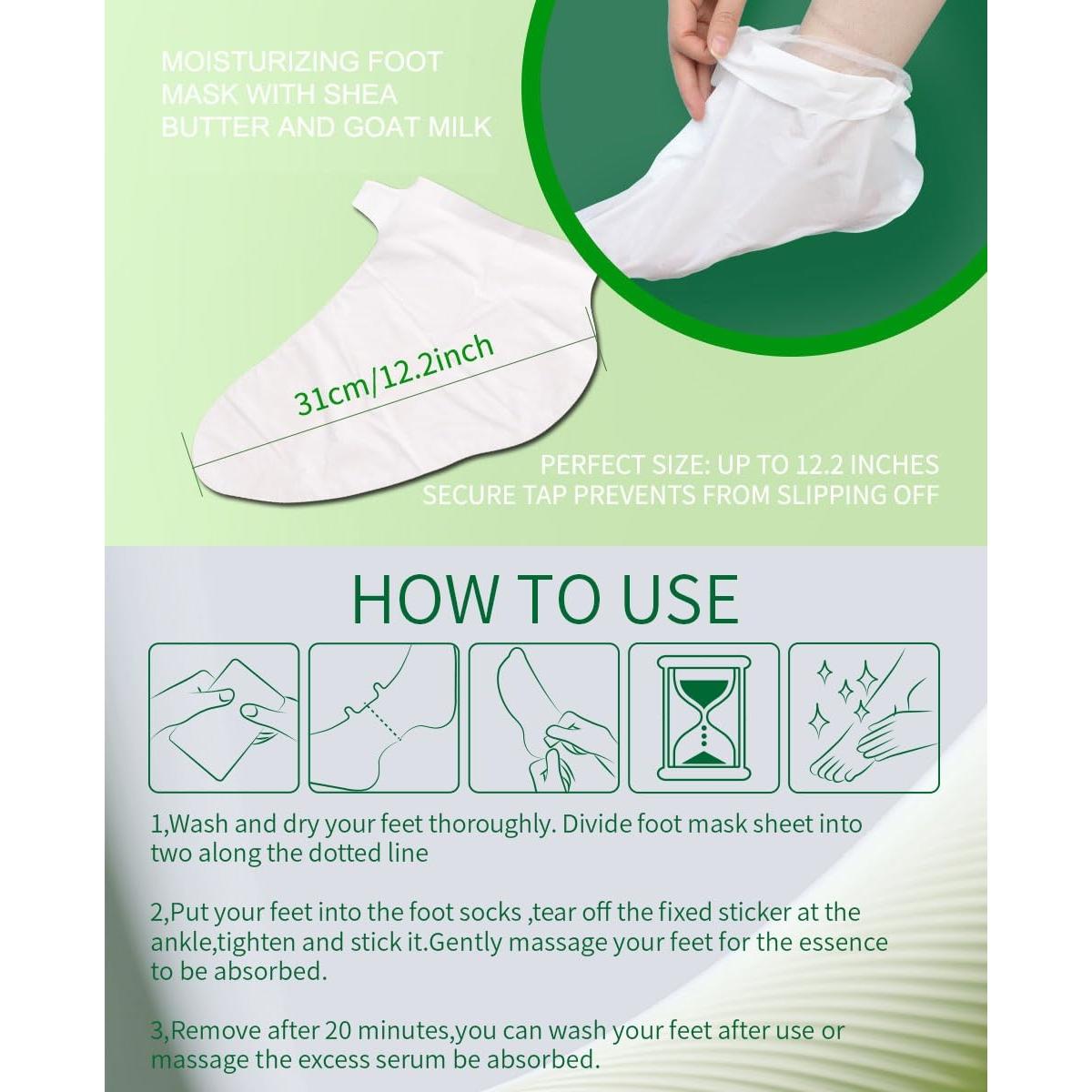 Mascarilla Hidratante para Pies SULADEC - 5 Pares con Karité y Leche de Cabra