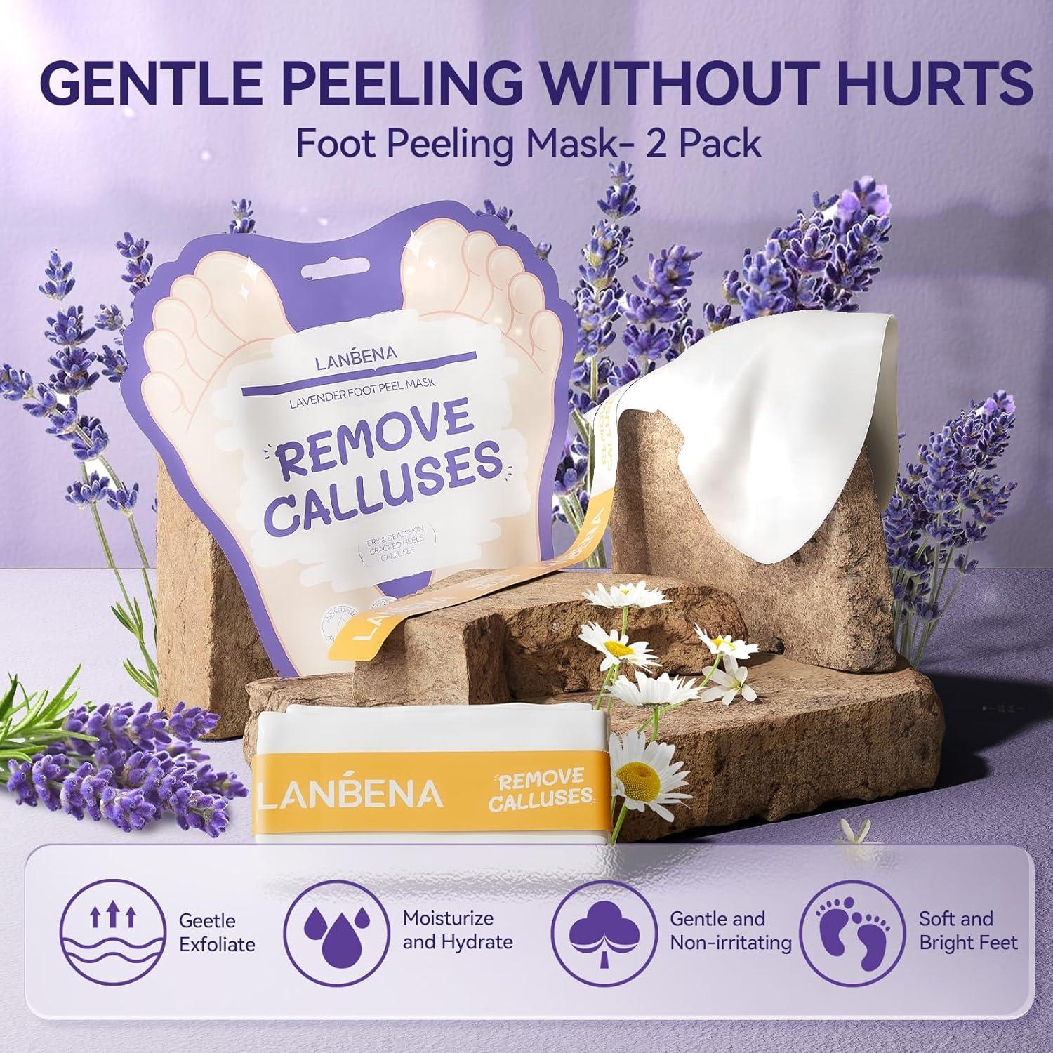 Máscara Exfoliante para Pies LANBENA Lavanda - 2 Pares