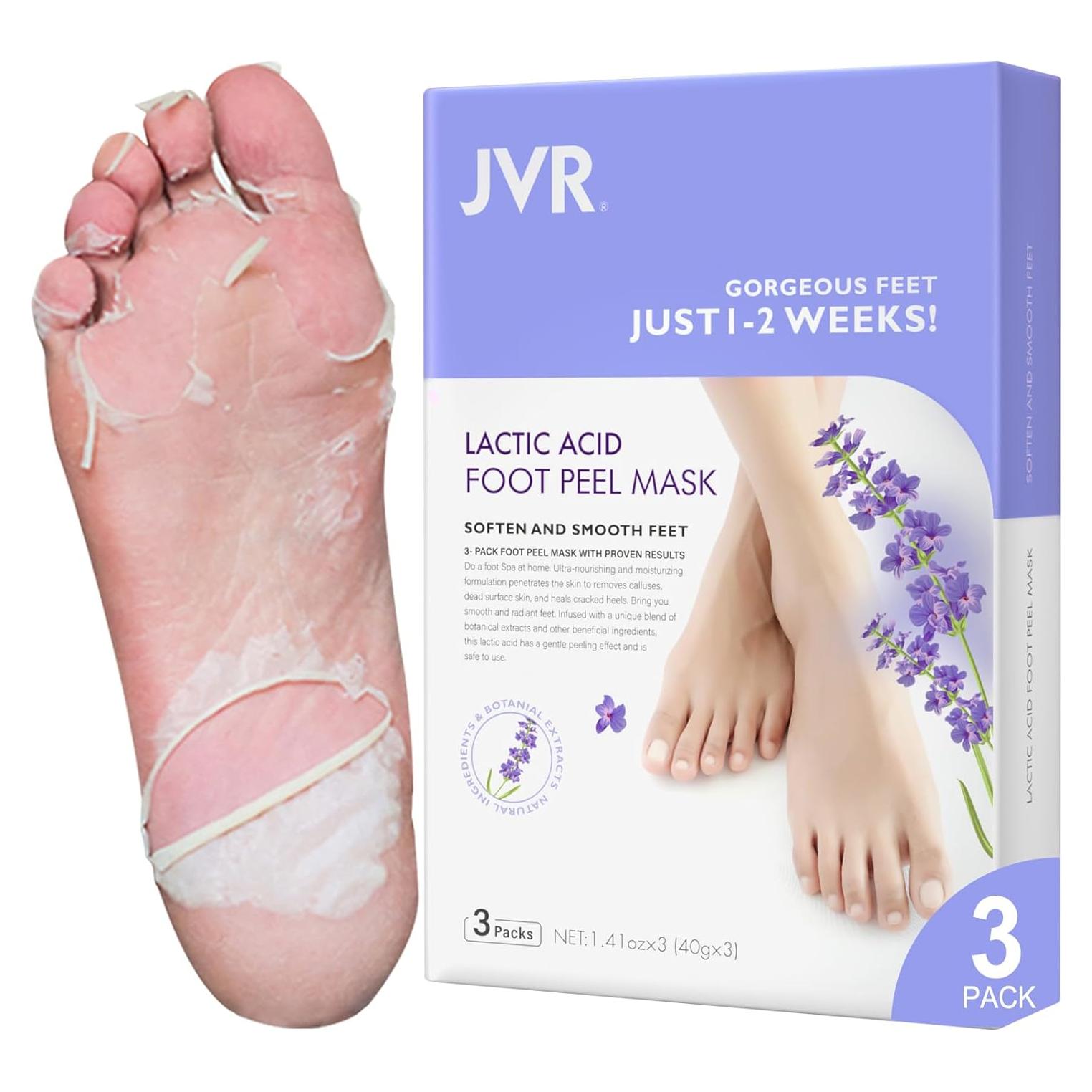 Mascarilla Exfoliante para Pies JVR - 3 Pares - Lavanda